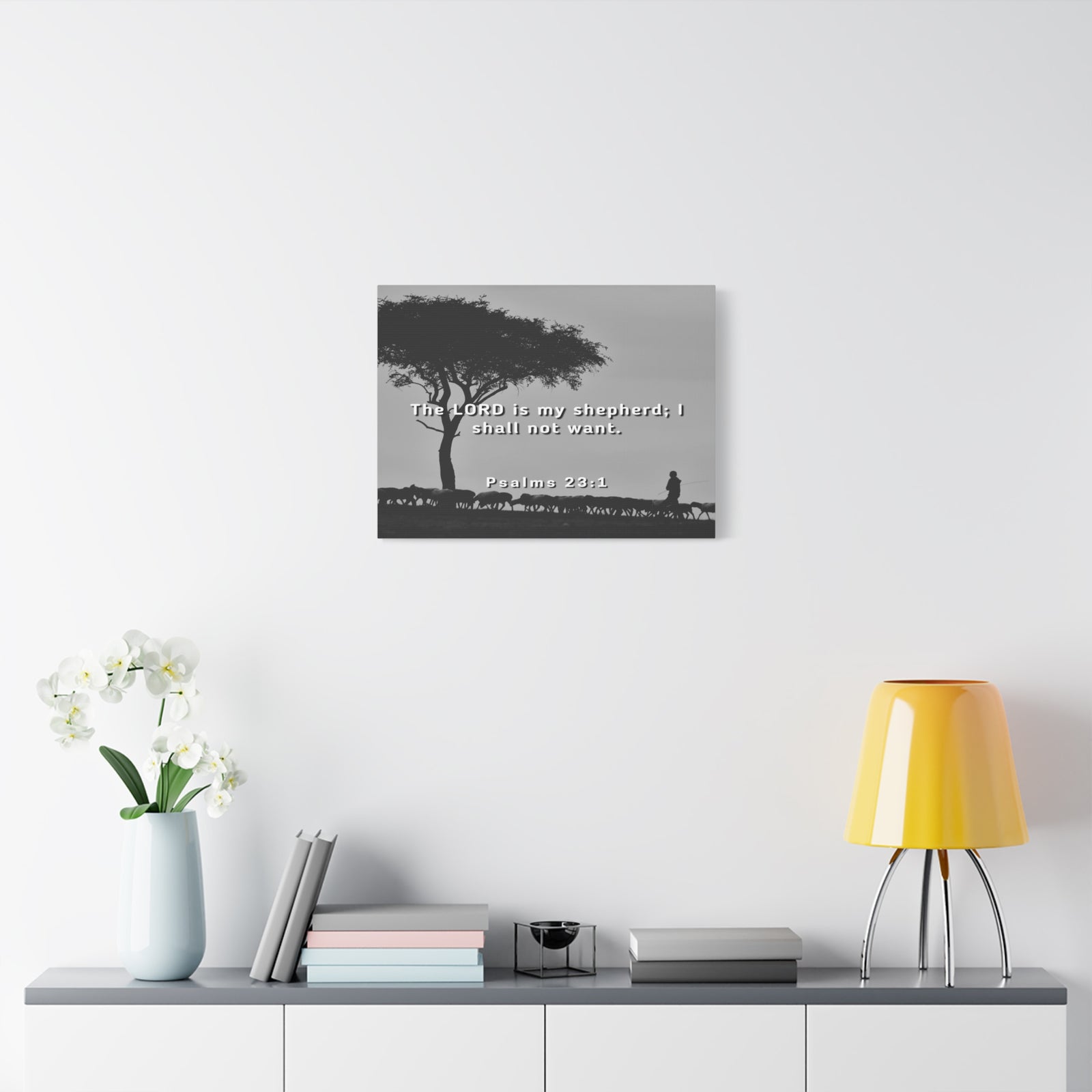 Scripture Canvas My Shepherd Psalms 23:1 Christian Wall Art Bible Verse Print Ready to Hang-Express Your Love Gifts