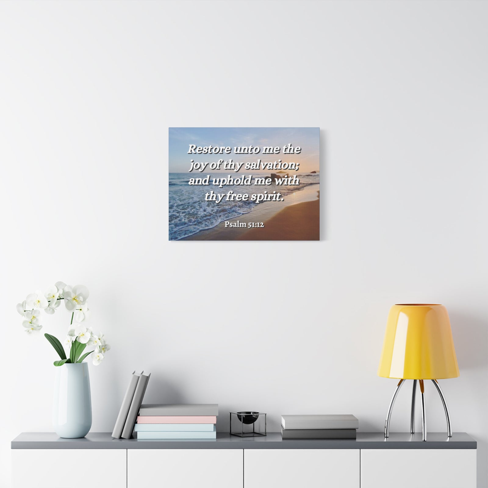 Scripture Canvas Thy Salvation Psalm 51:12 Christian Wall Art Bible Verse Print Ready to Hang-Express Your Love Gifts