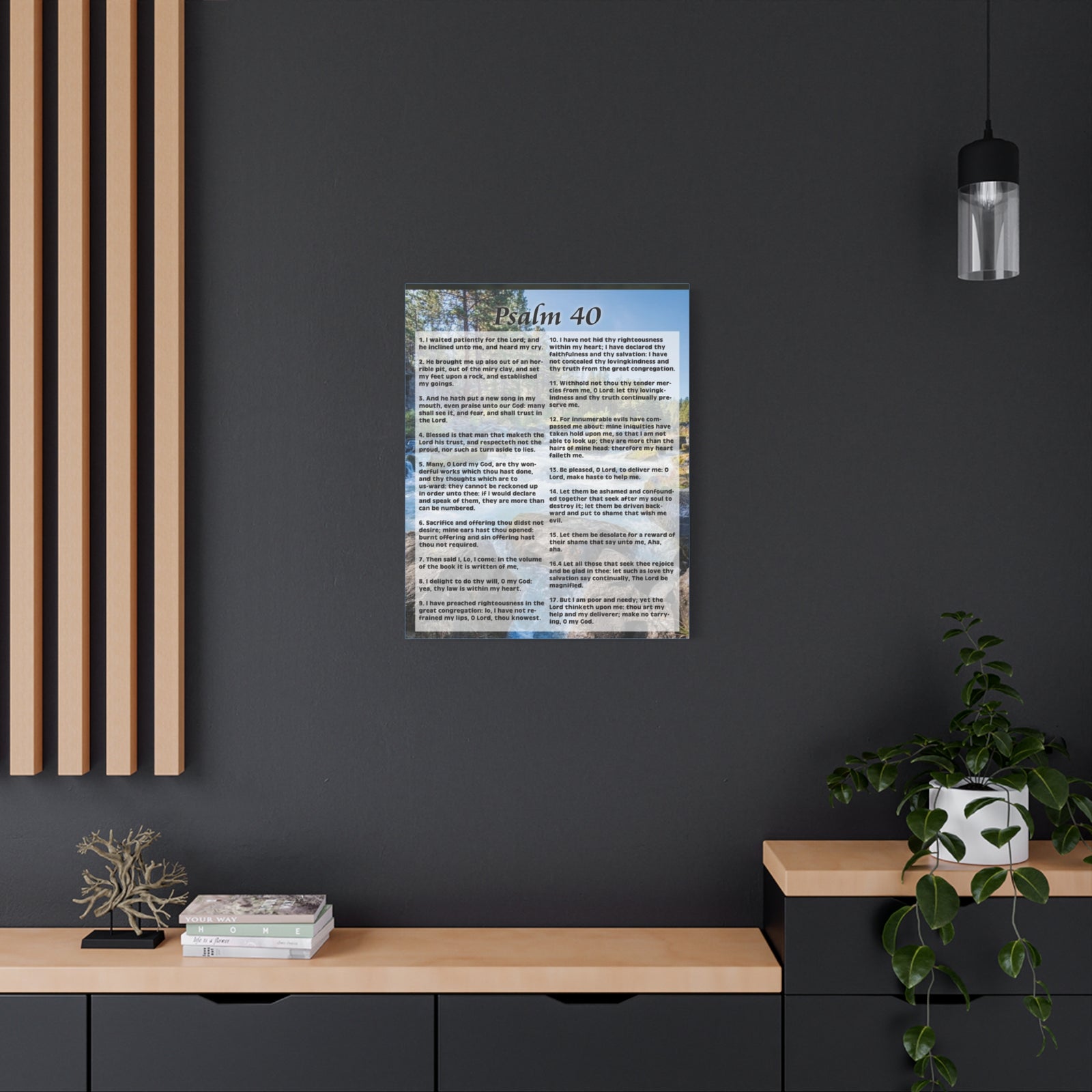Scripture Canvas My Deliverer Heard Me Psalm 40 Colored Christian Wall Art Print Ready to Hang-Express Your Love Gifts
