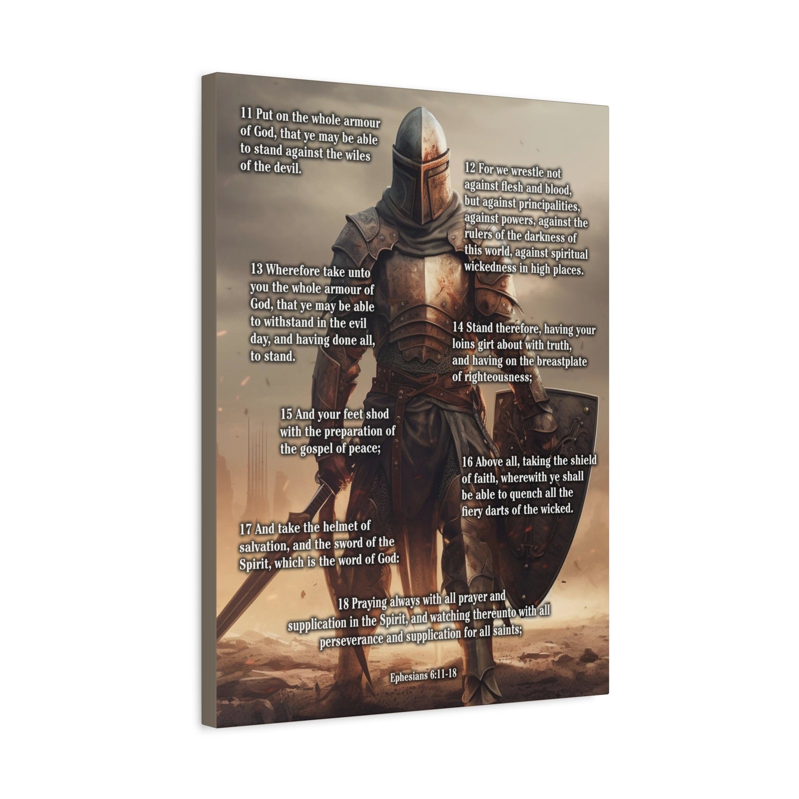 Scripture Walls Armour of God Ephesians 6:11-18 Standing Warrior Christian Wall Art Print Ready to Hang Unframed-Express Your Love Gifts