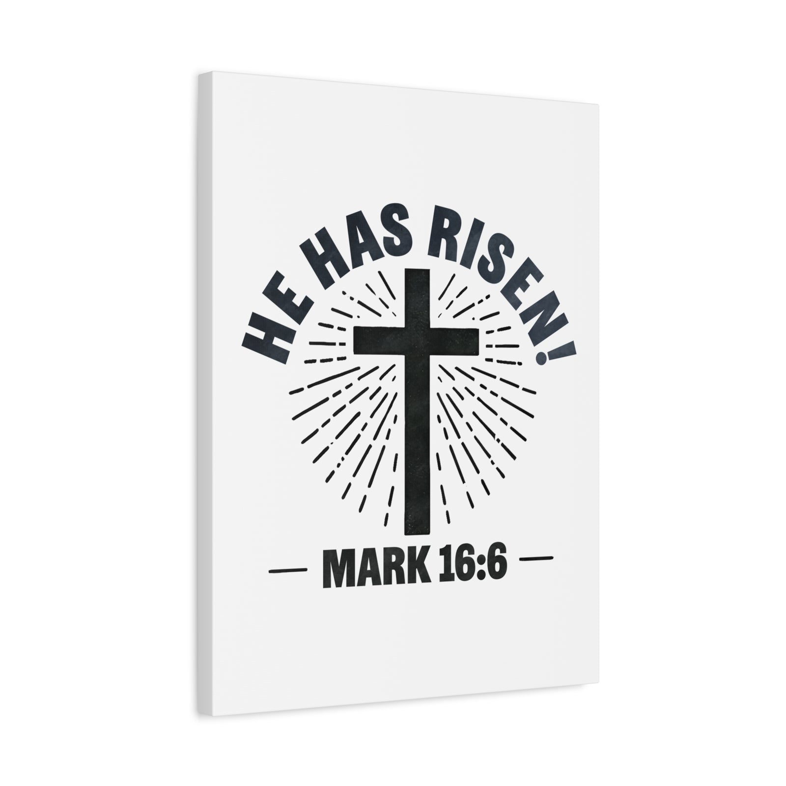 Scripture Walls Mark 16:6 He Has Risen! Cross Bible Verse Canvas Christian Wall Art Ready to Hang Unframed-Express Your Love Gifts