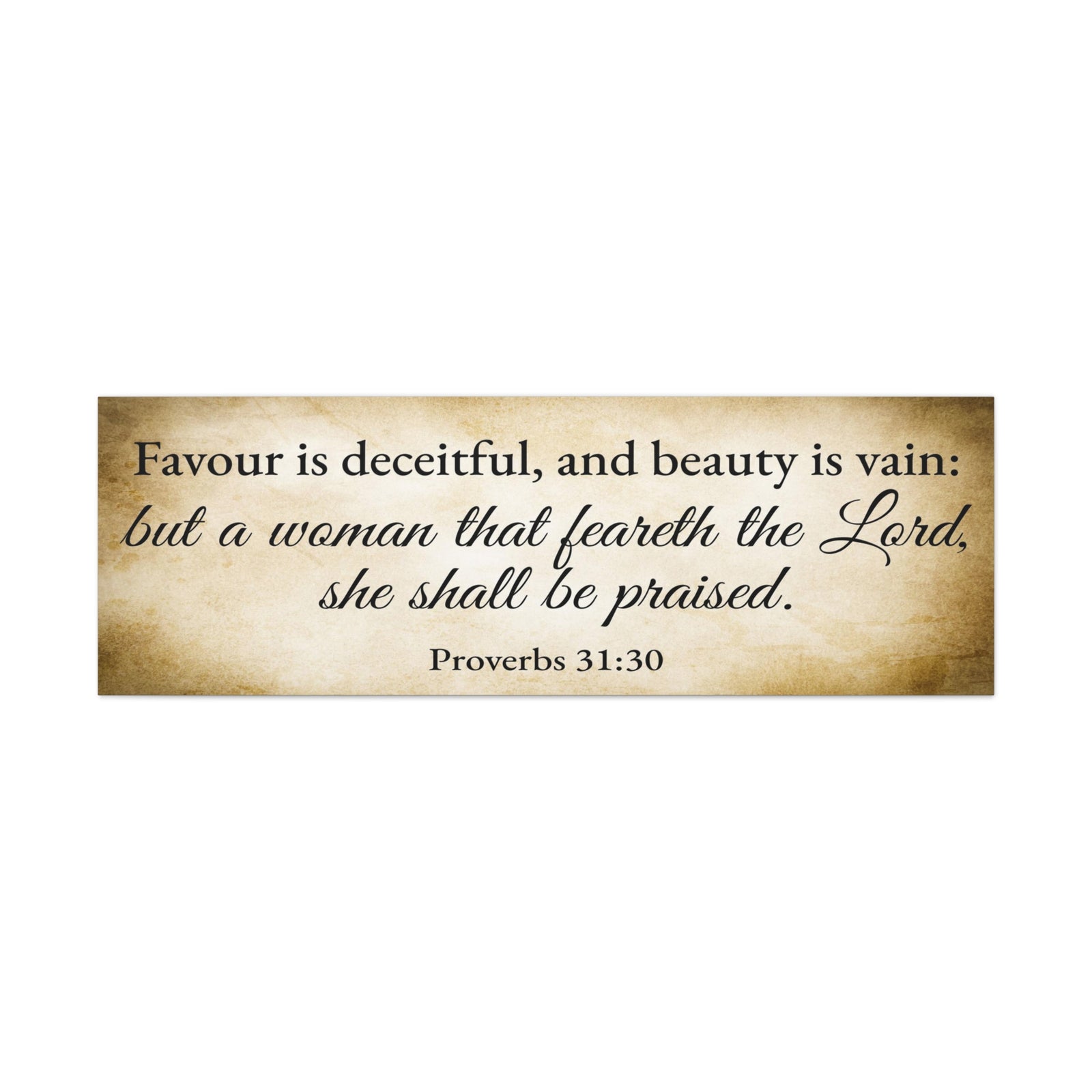 Scripture Walls Proverbs 31:30 Gold Bible Verse Canvas Christian Wall Art Ready to Hang Unframed-Express Your Love Gifts