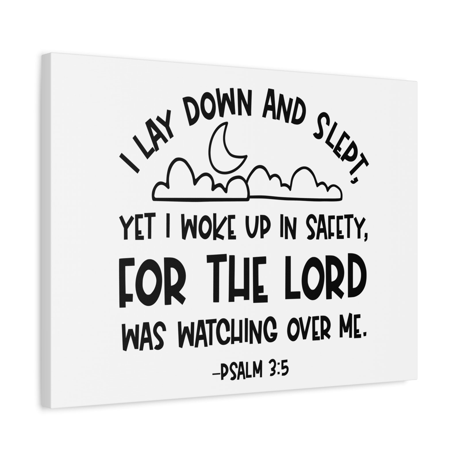 Scripture Walls Psalm 3:5 For The Lord Bible Verse Canvas Christian Wall Art Ready to Hang Unframed-Express Your Love Gifts