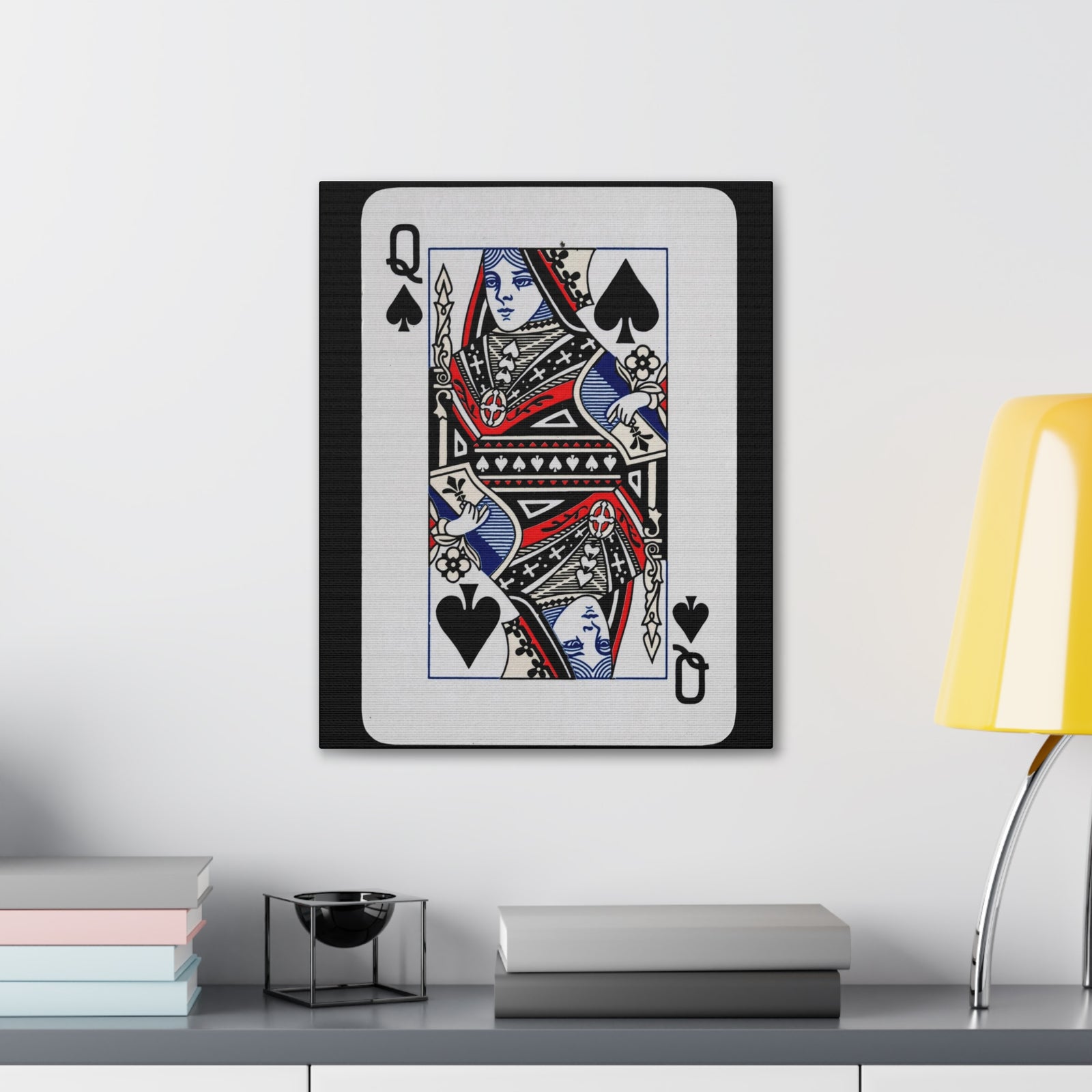 Queen of Spades Playing Card Canvas Wall Art for Home Decor Ready-to-Hang-Express Your Love Gifts