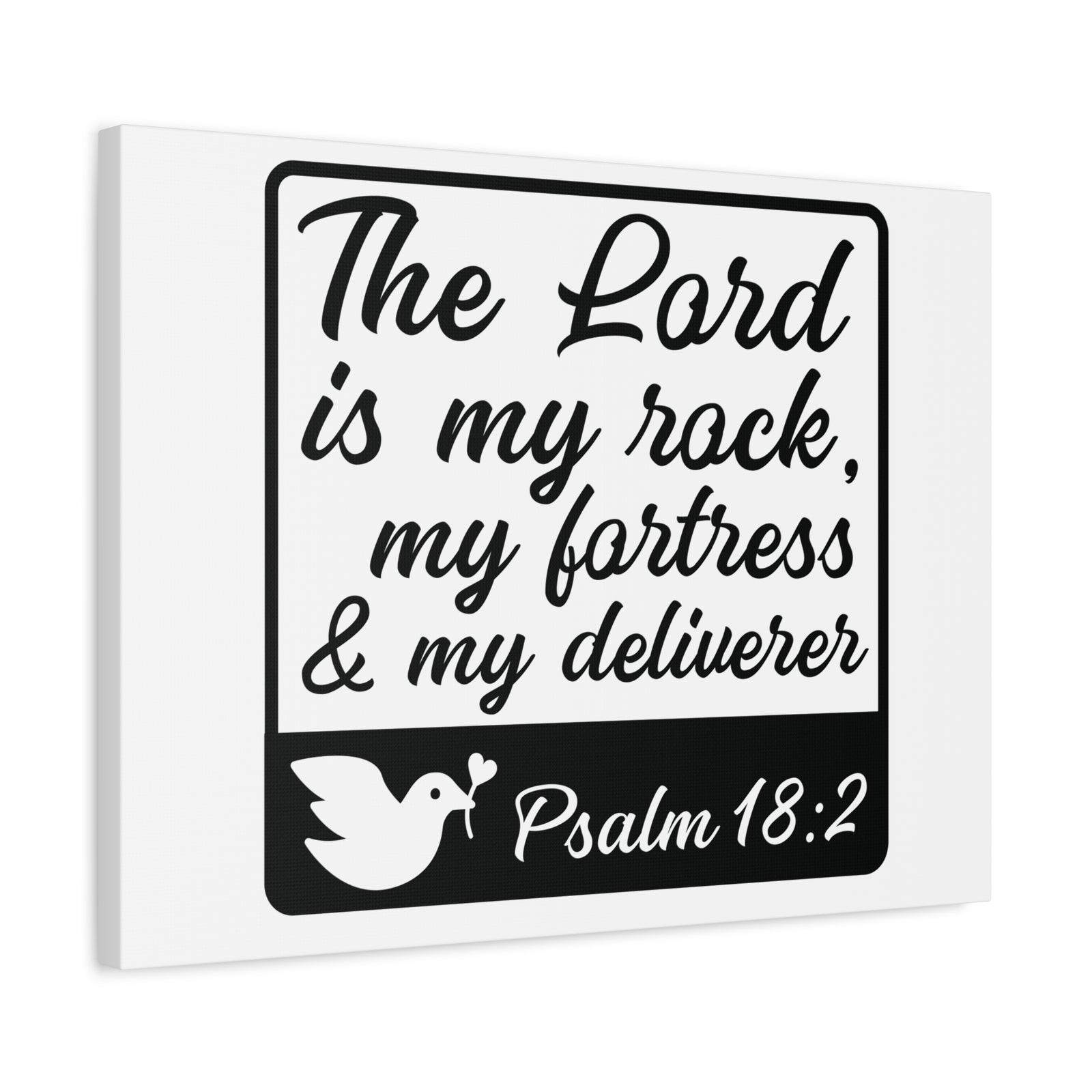 Scripture Canvas The Lord Is Psalm 18:2 Christian Wall Art Bible Verse Print Ready to Hang-Express Your Love Gifts