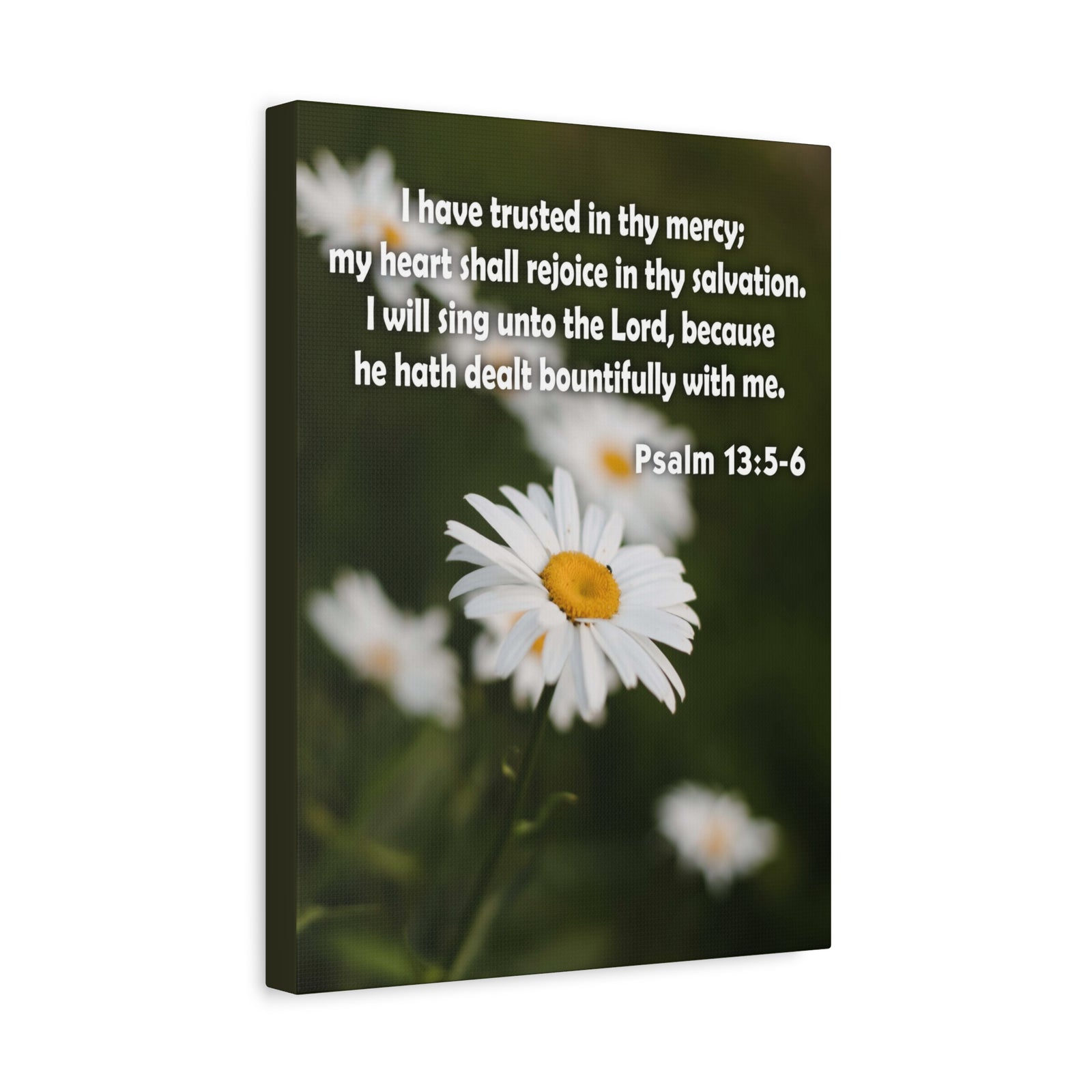 Scripture Canvas Rejoice in Thy Salvation Psalm 13:5-6 Christian Wall Art Bible Verse Print Ready to Hang-Express Your Love Gifts