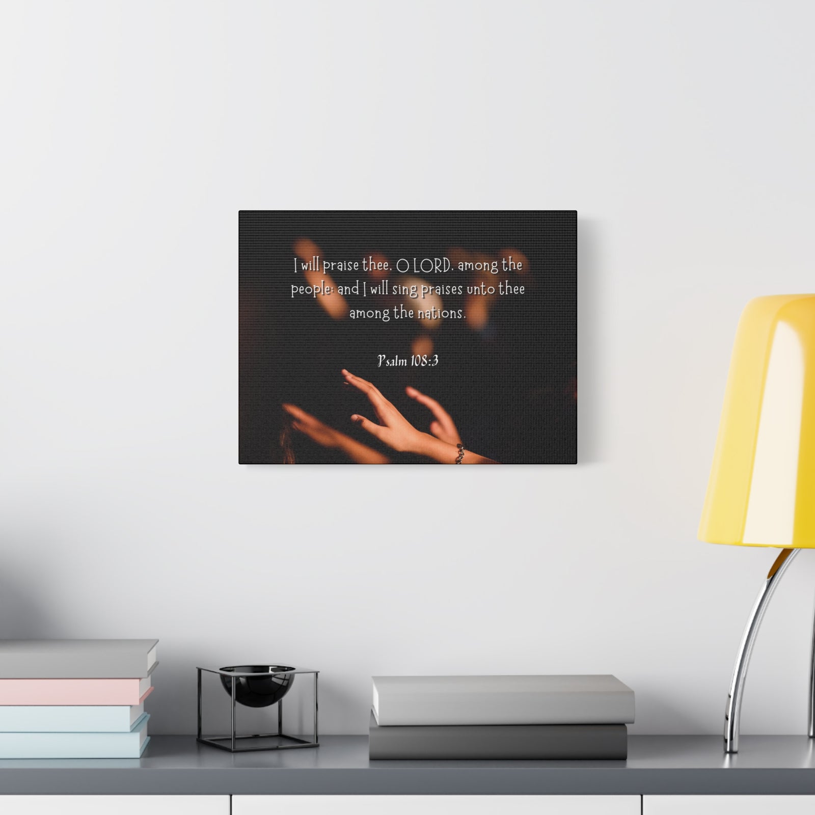 Scripture Canvas Sing Praises Psalm 108:3 Christian Wall Art Bible Verse Print Ready to Hang-Express Your Love Gifts