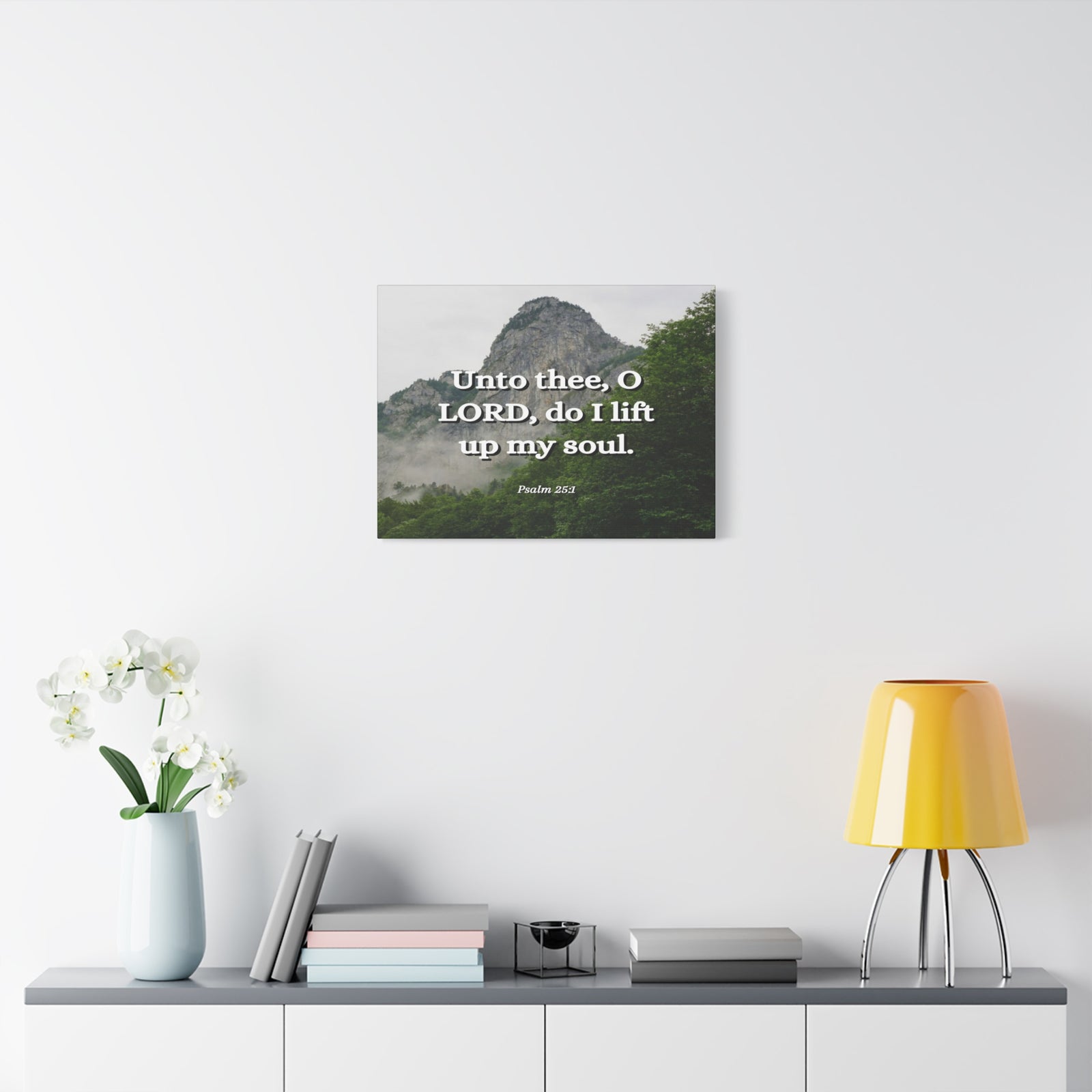 Scripture Canvas Lift Up Psalm 25:1 Christian Wall Art Bible Verse Print Ready to Hang-Express Your Love Gifts