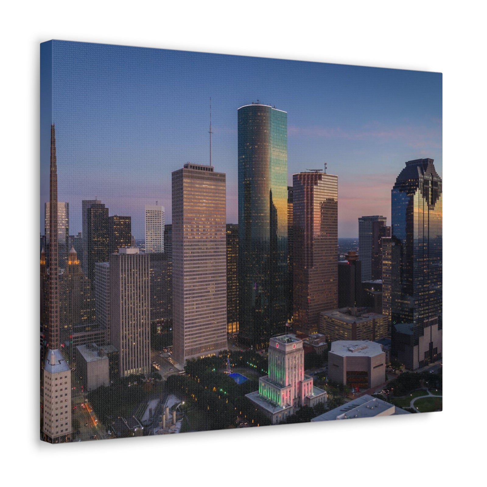 Houston Night Skyline Canvas Artwork High-Quality Breathtaking Stunning Cityscape for Home Decor Ready to Hang-Express Your Love Gifts