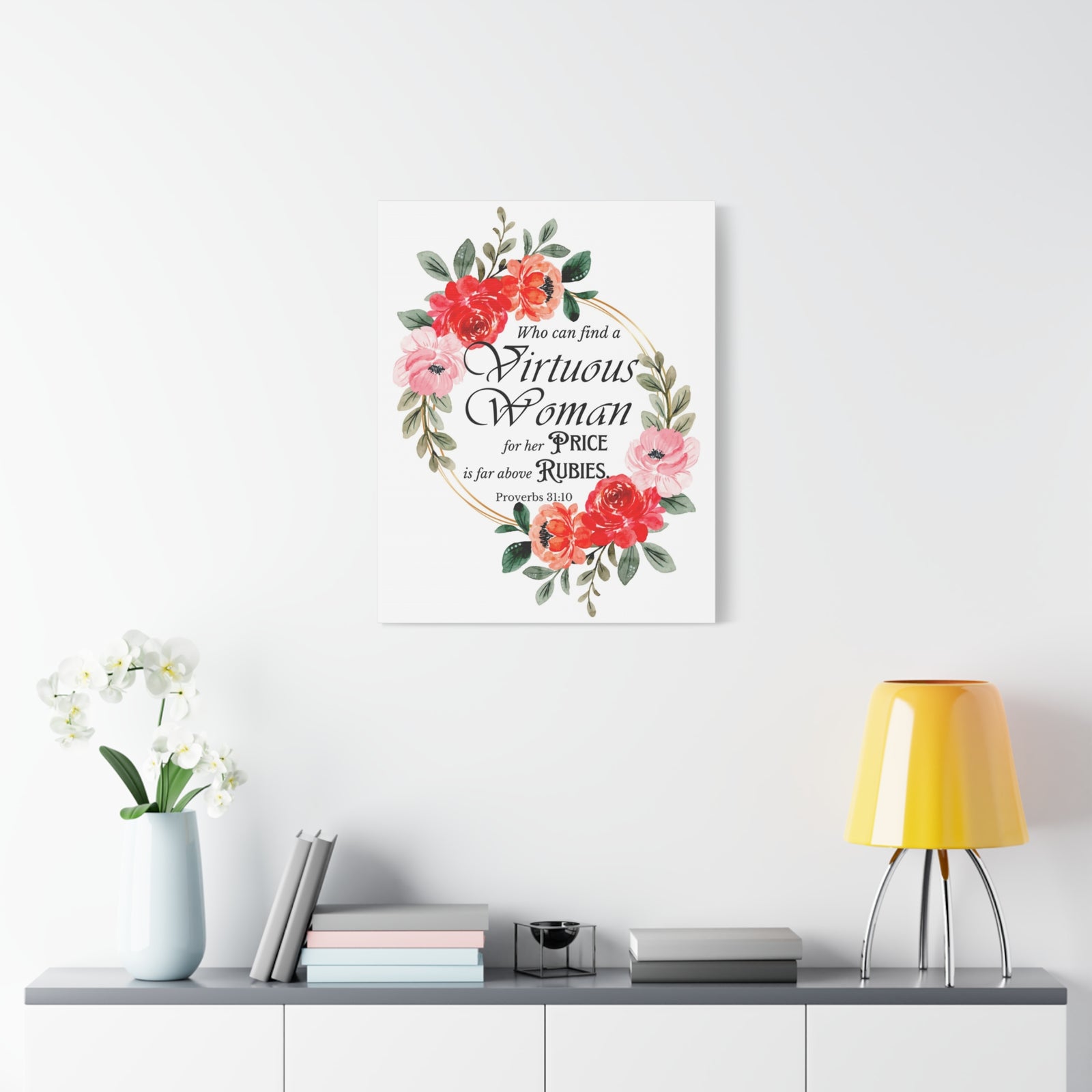 Scripture Walls Proverbs 31:10 A Virtuous Woman Bible Verse Canvas Christian Wall Art Ready to Hang Unframed-Express Your Love Gifts
