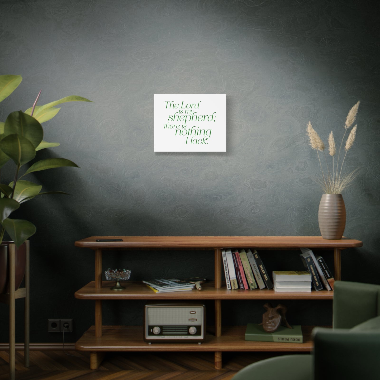Scripture Walls My Shepherd Green Psalm 23:1 Bible Verse Canvas Christian Wall Art Ready to Hang-Express Your Love Gifts