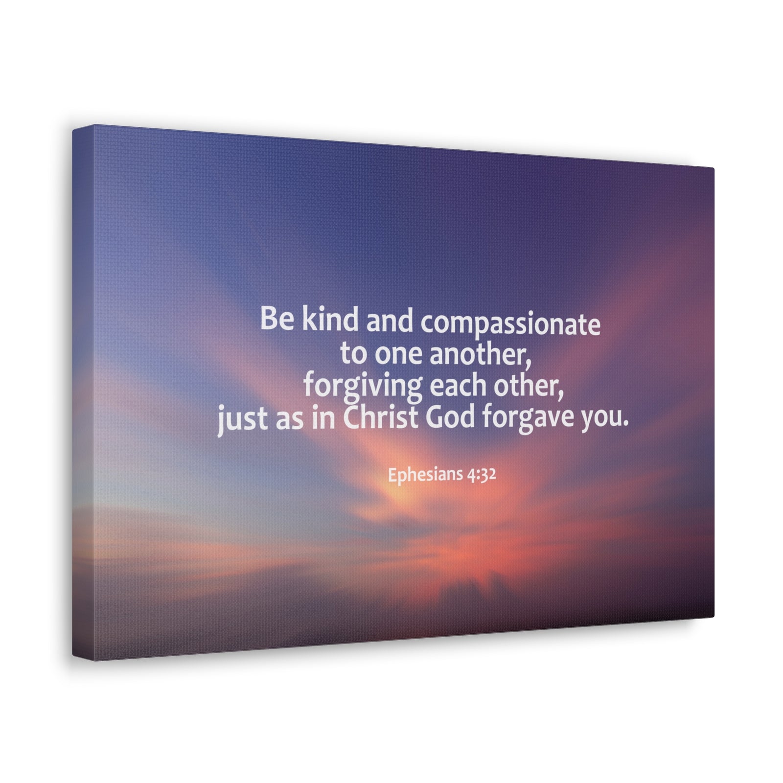 Scripture Canvas Kind and Compassionate Ephesians 4:32 Christian Wall Art Bible Verse Print Ready to Hang-Express Your Love Gifts