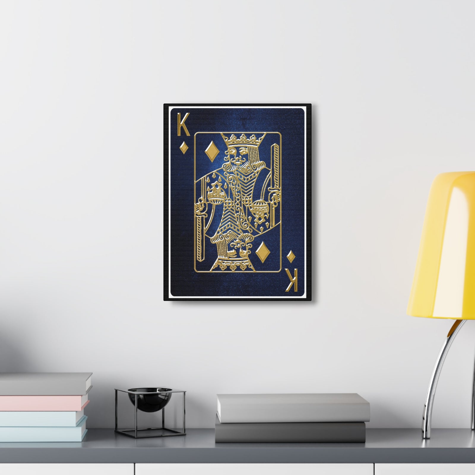 King Of Diamonds Space Background Playing Card Canvas Wall Art for Home Decor Ready-to-Hang-Express Your Love Gifts