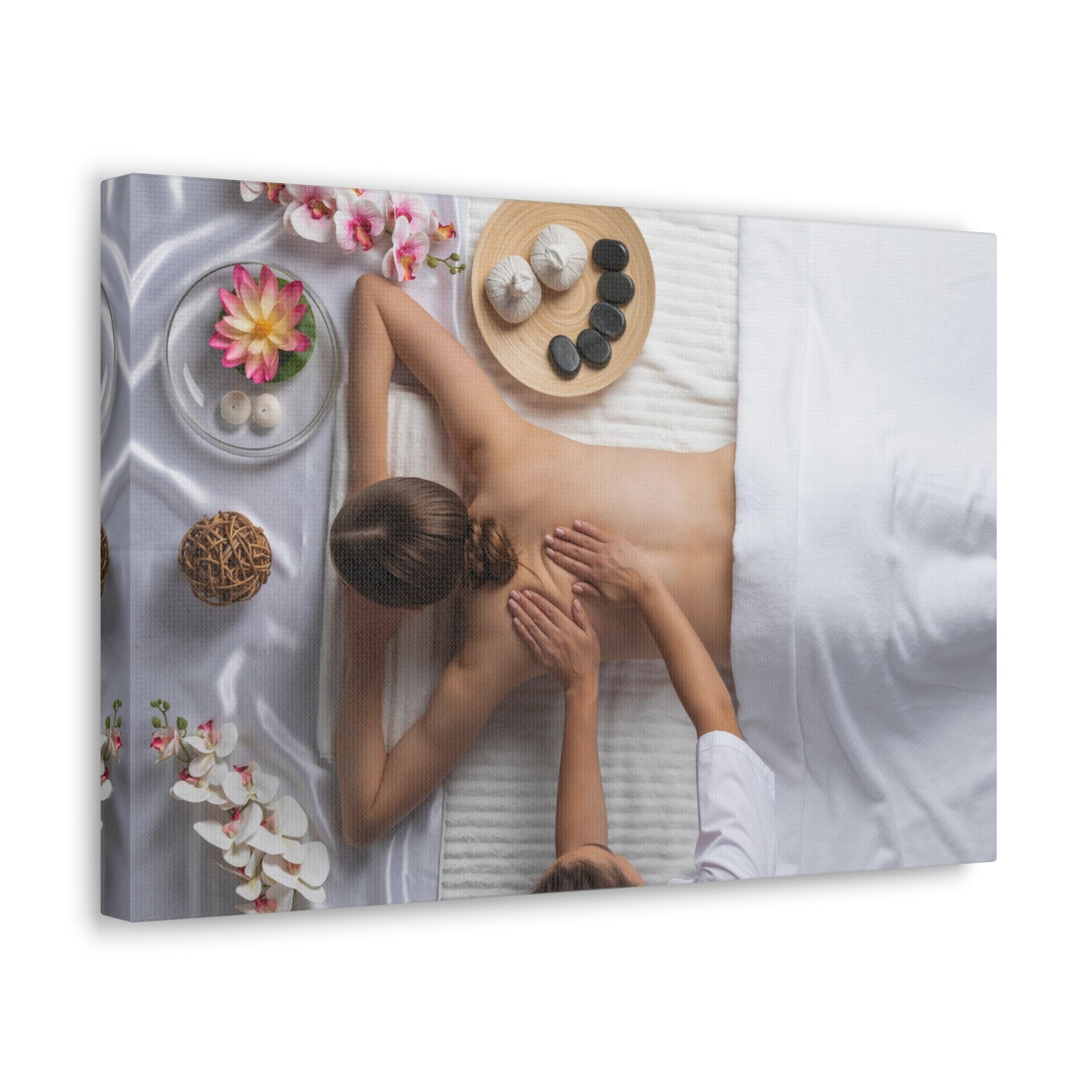 Woman Spa Massage Forest Floral Nature Photography Canvas Wall Art for Home Decor Ready-to-Hang-Express Your Love Gifts