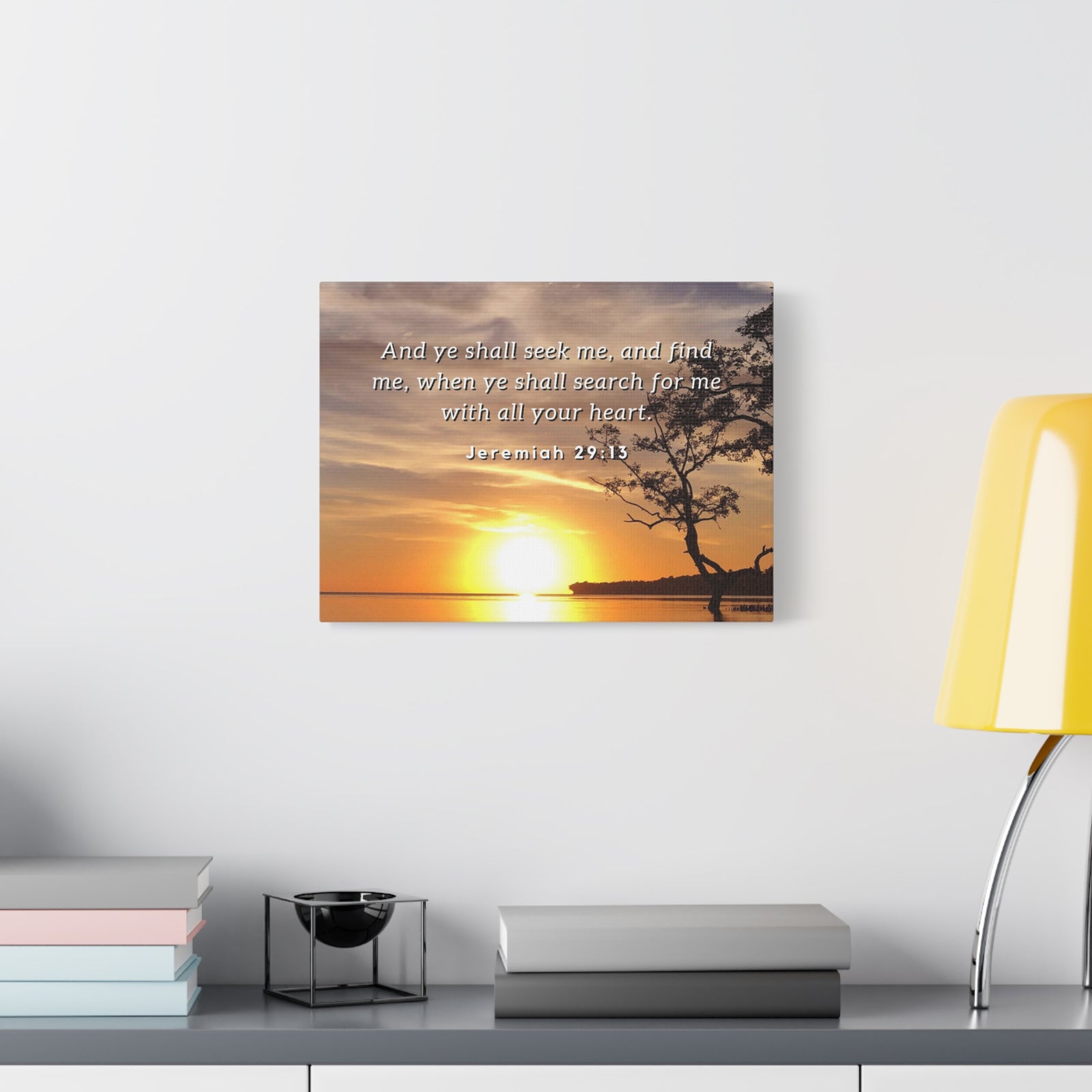 Scripture Walls All Your Heart Jeremiah 29:13 Bible Verse Canvas Christian Wall Art Ready to Hang-Express Your Love Gifts