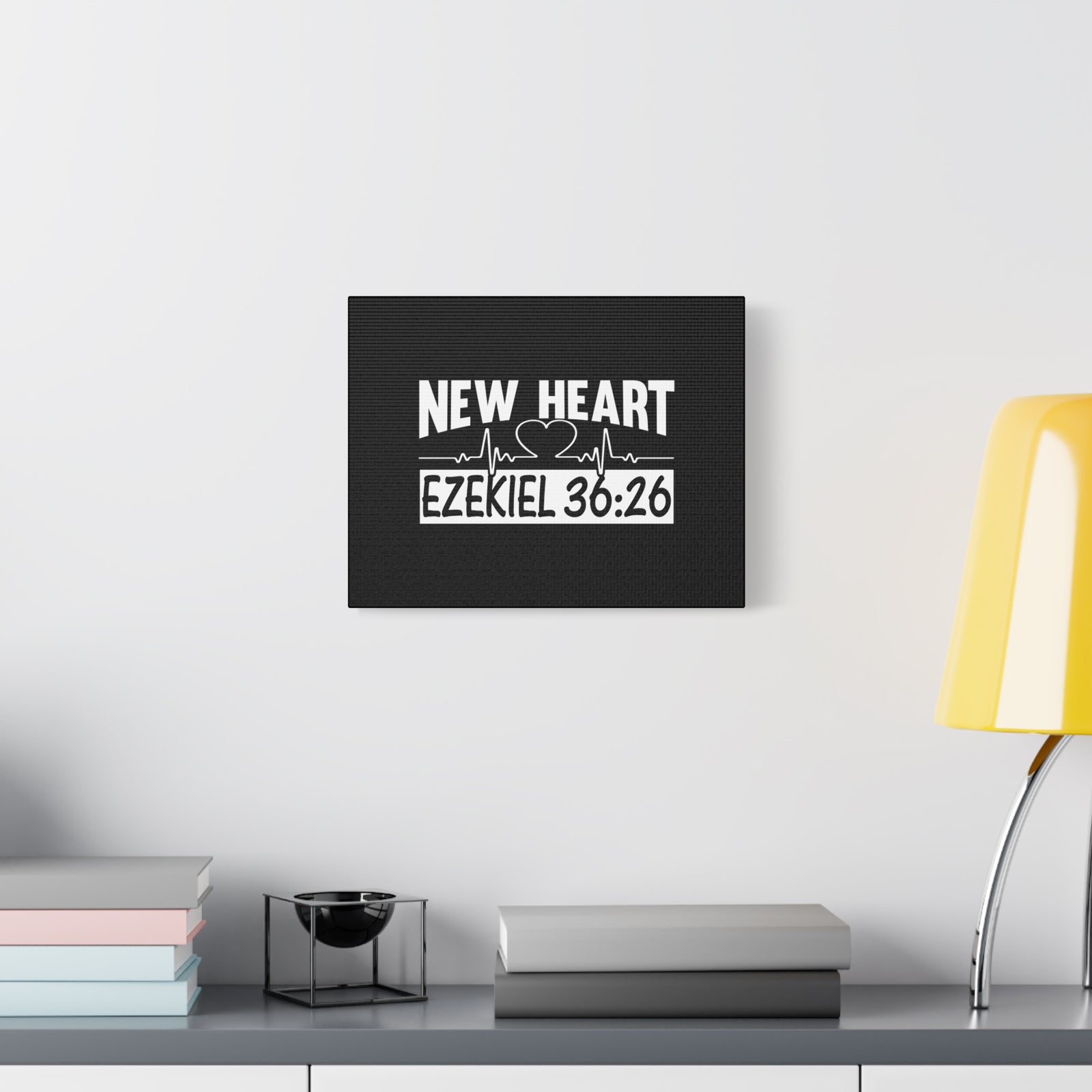 Scripture Walls Ezekiel 36:26 New Heart Bible Verse Canvas Christian Wall Art Ready to Hang Unframed-Express Your Love Gifts