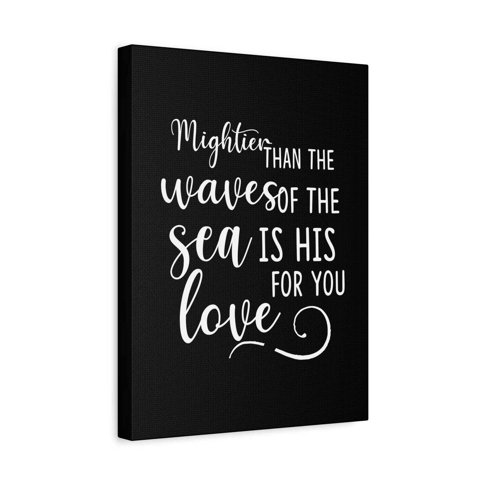Scripture Canvas Mightier Than The Waves Of The Sea Psalm 93:4 Christian Wall Art Bible Verse Print Ready to Hang-Express Your Love Gifts