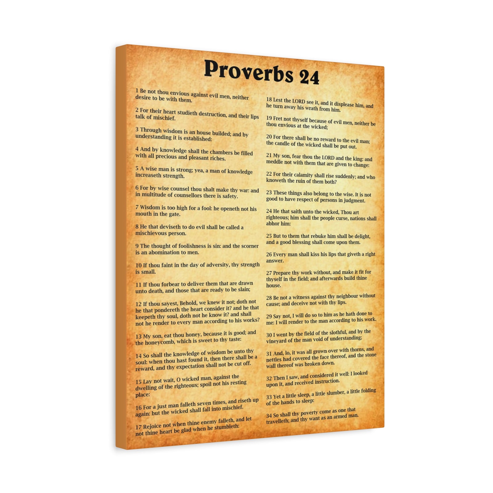 Scripture Walls Proverbs Chapter 24 Gold Bible Canvas Christian Wall Art Ready to Hang Unframed-Express Your Love Gifts