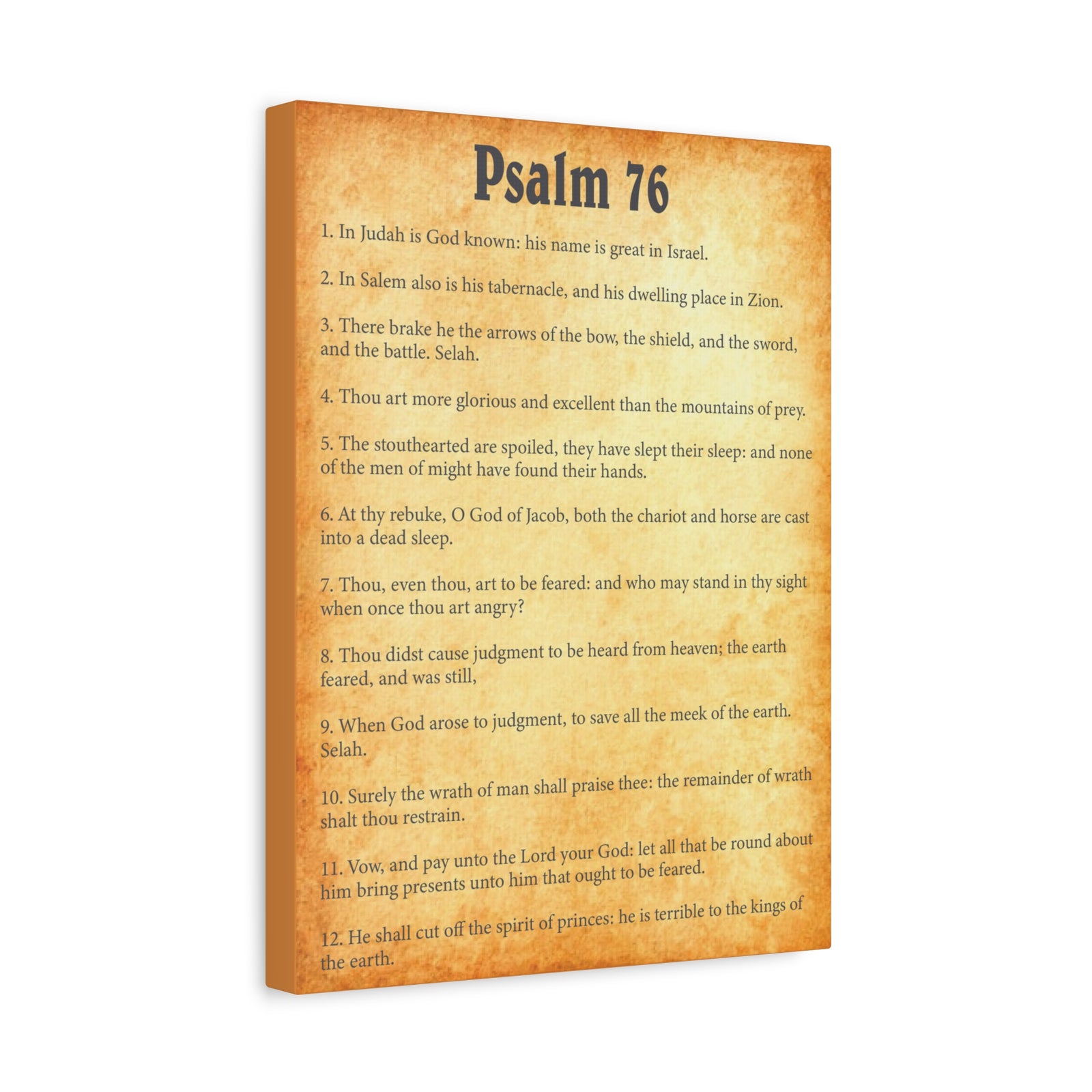 Scripture Walls Psalm 76 Gold Bible Chapter Canvas Christian Wall Art Ready to Hang-Express Your Love Gifts