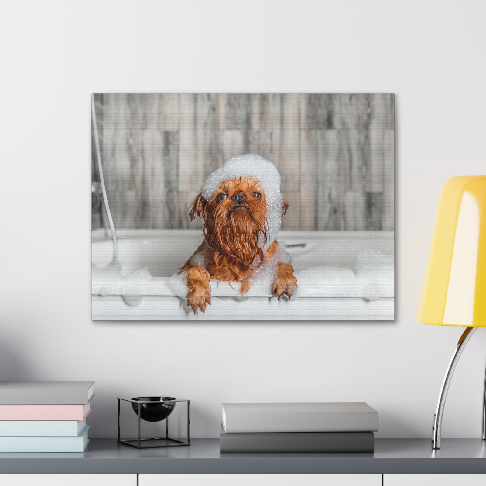 Cute Little Griffon Bathee Canvas Wall Art for Home Decor Ready-to-Hang-Express Your Love Gifts