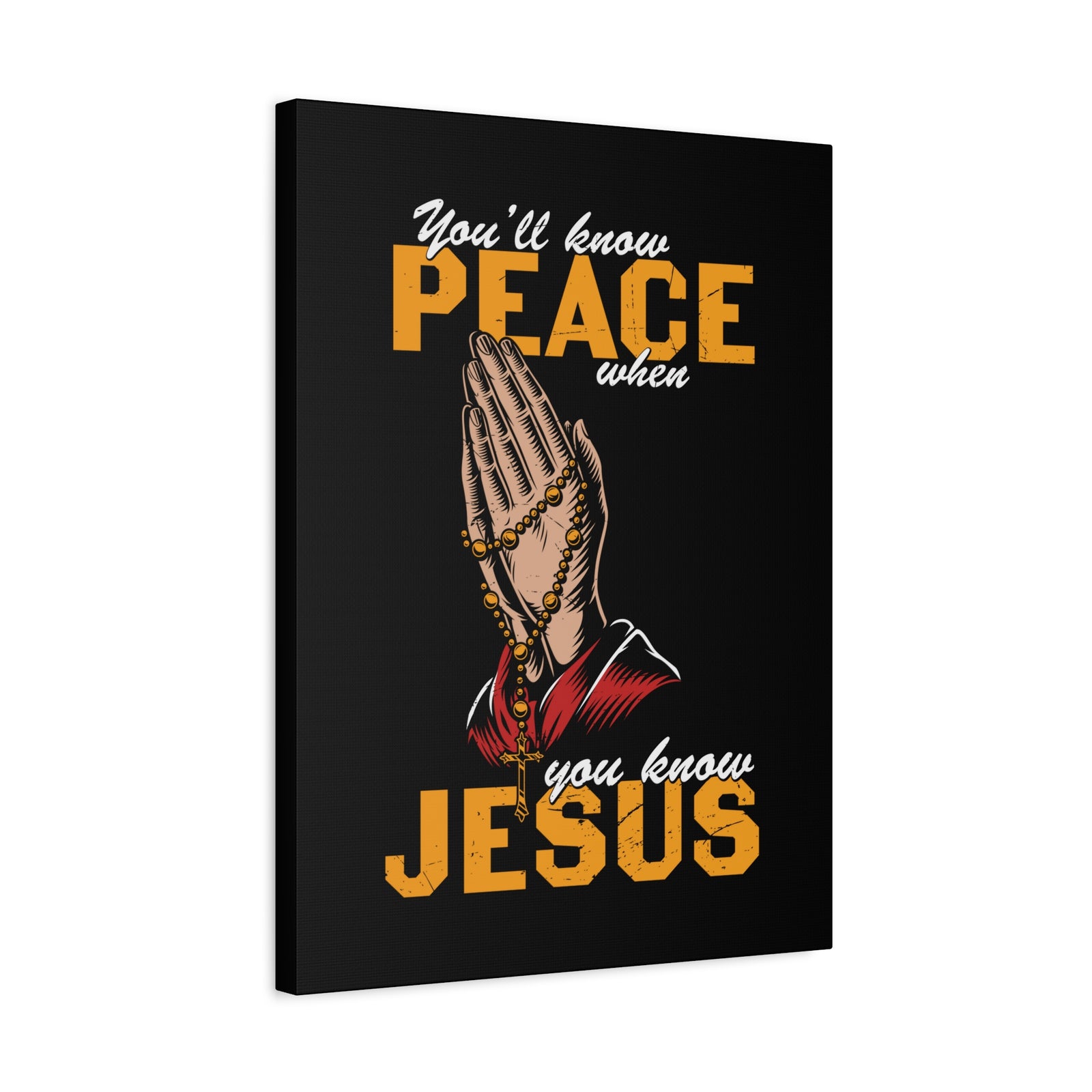 Scripture Canvas You'll Know Peace Rosary Psalms 96:1-13 Christian Wall Art Bible Verse Print Ready to Hang-Express Your Love Gifts