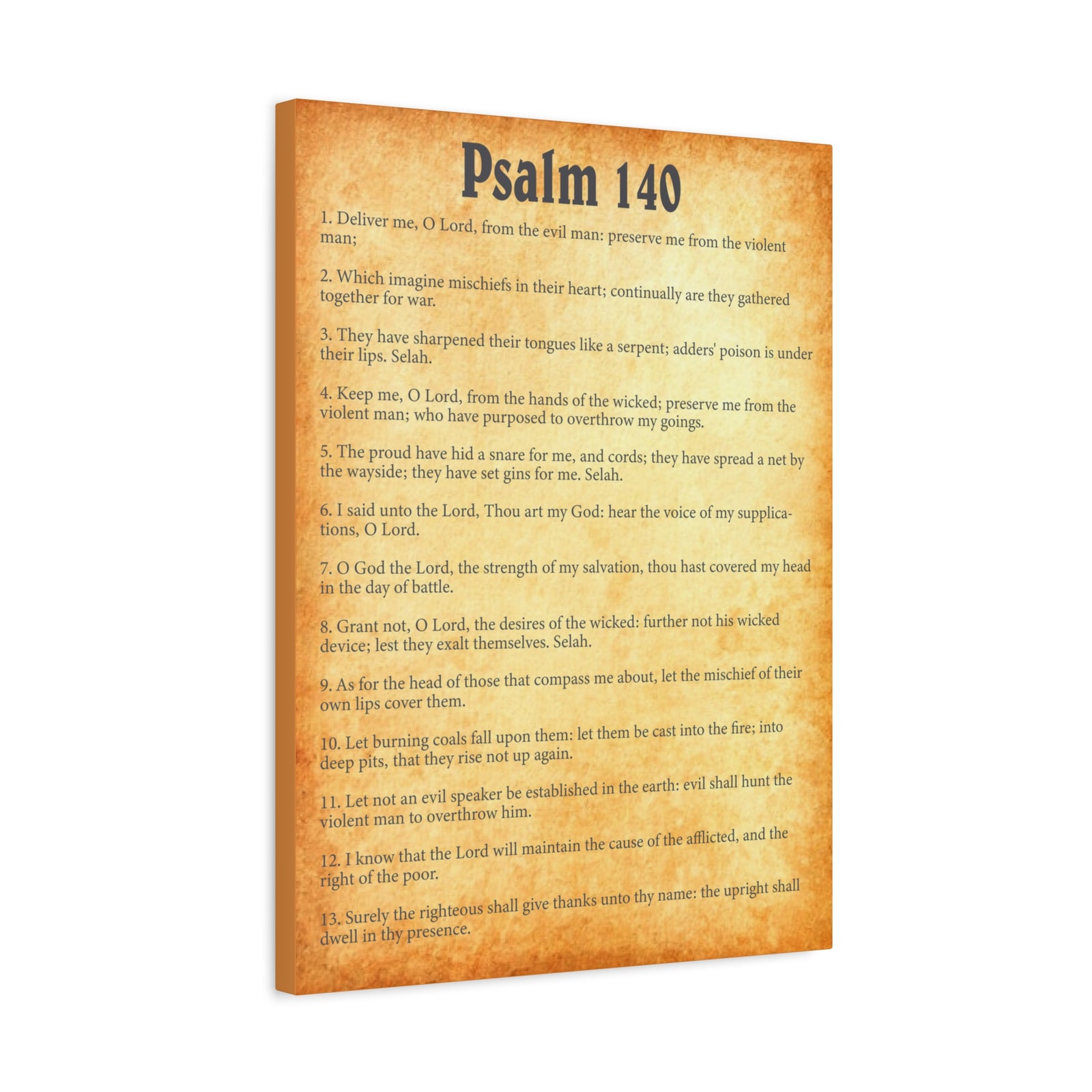 Scripture Walls Psalm 140 Gold Bible Chapter Canvas Christian Wall Art Ready to Hang Unframed-Express Your Love Gifts