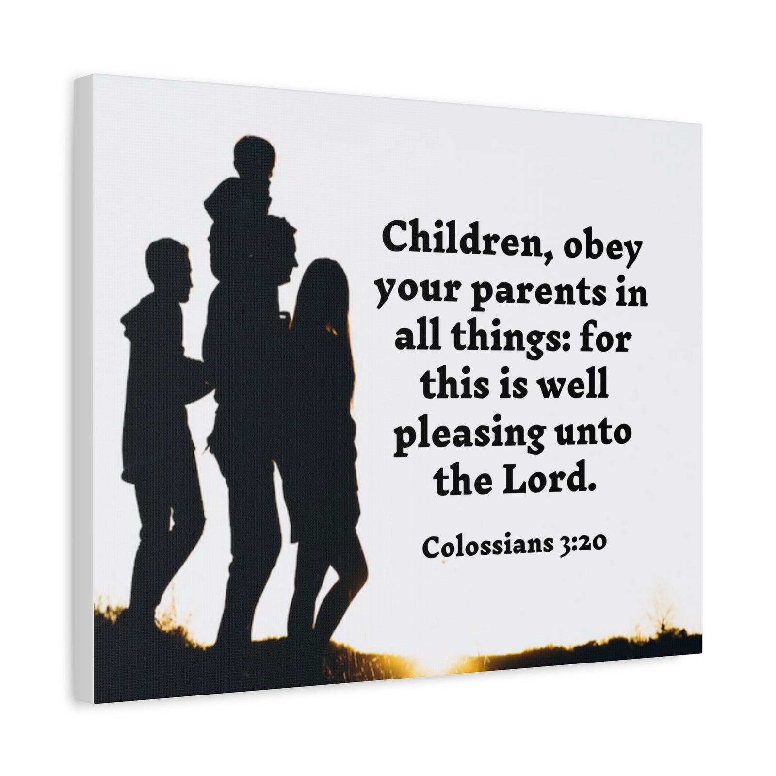 Scripture Walls Obey Your Parents Colossians 3:20 Bible Verse Canvas Christian Wall Art Ready to Hang-Express Your Love Gifts