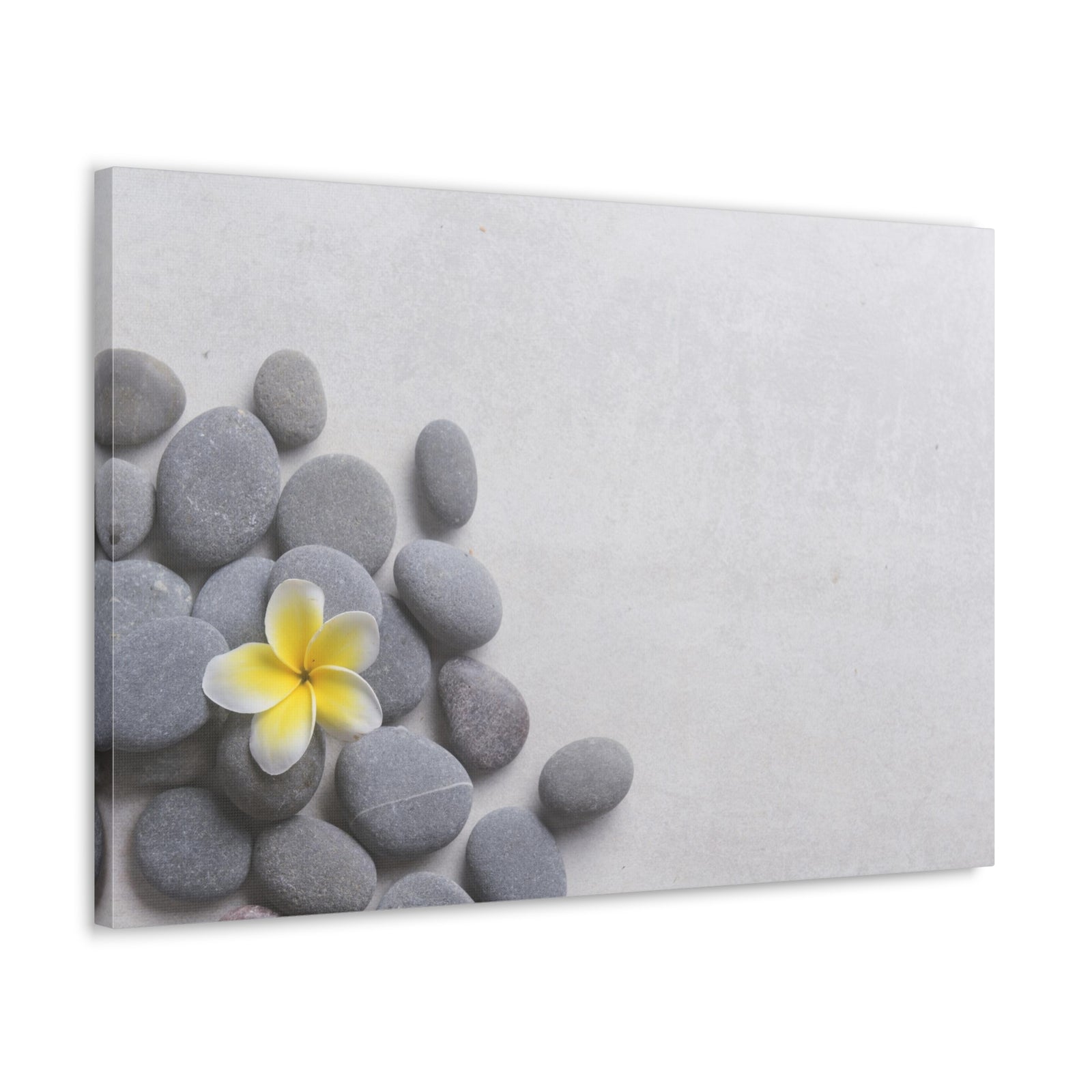 Frangipani and Zen Stones Forest Floral Nature Photography Canvas Wall Art for Home Decor Ready-to-Hang-Express Your Love Gifts