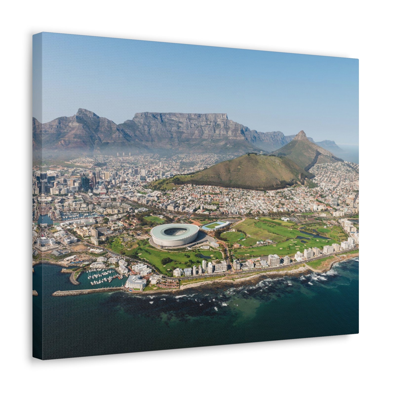 Cape Town Daytime Skyline Canvas Artwork High-Quality Breathtaking Stunning Cityscape for Home Decor Ready to Hang-Express Your Love Gifts