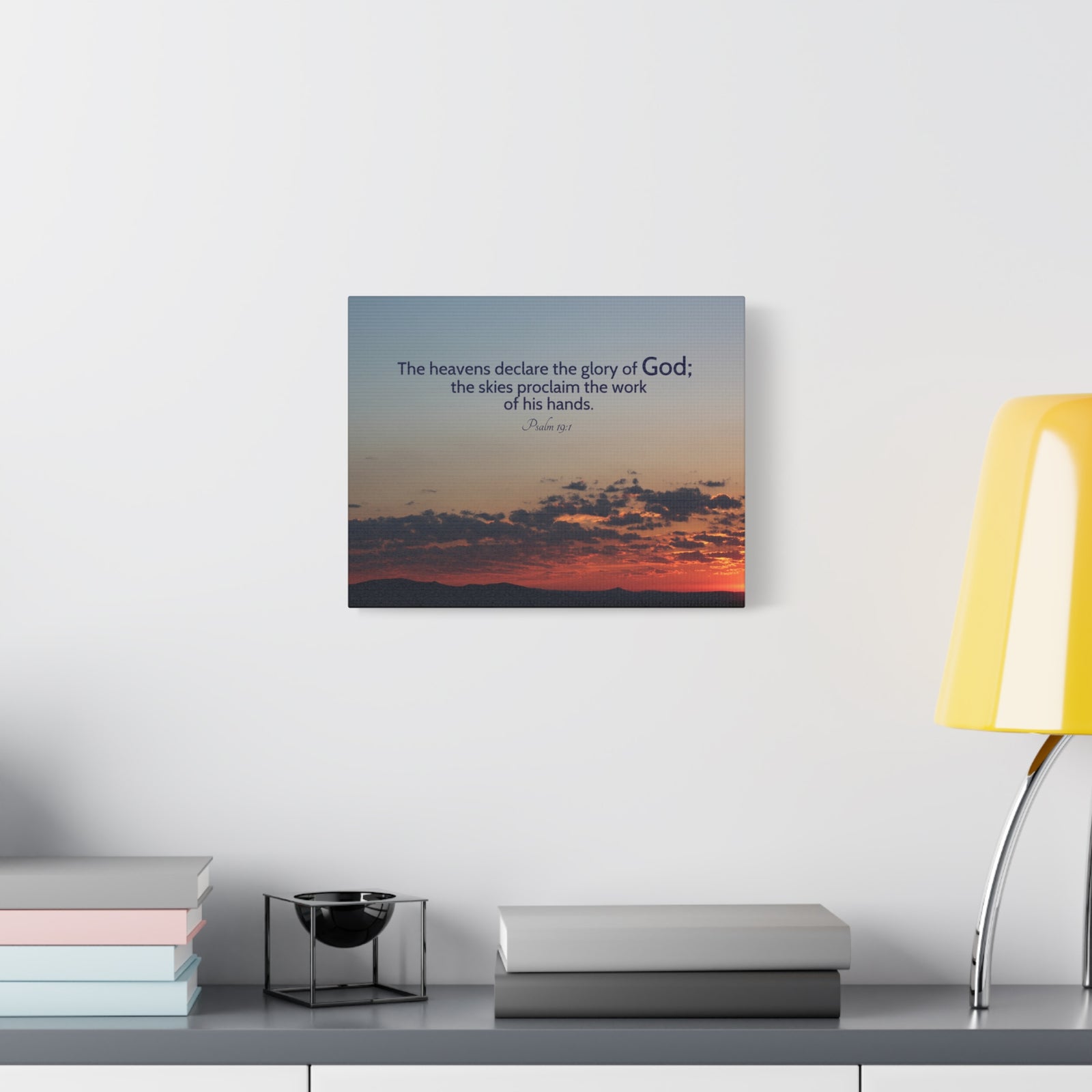 Scripture Canvas The Heavens Declare Psalm 19:1 Christian Wall Art Bible Verse Print Ready to Hang-Express Your Love Gifts