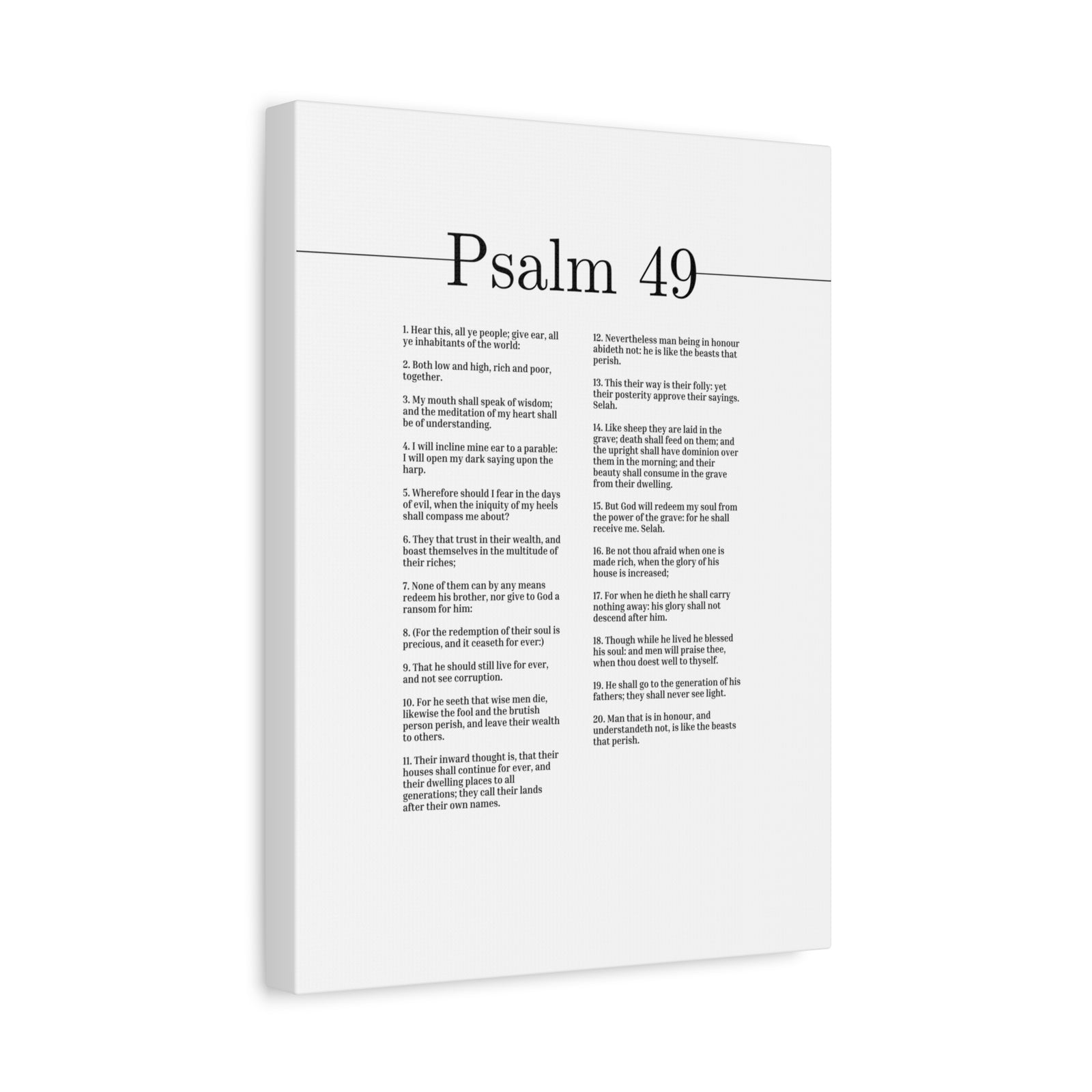 Scripture Canvas God Will Redeem My Soul Psalm 49 Christian Wall Art Bible Verse Print Ready to Hang-Express Your Love Gifts