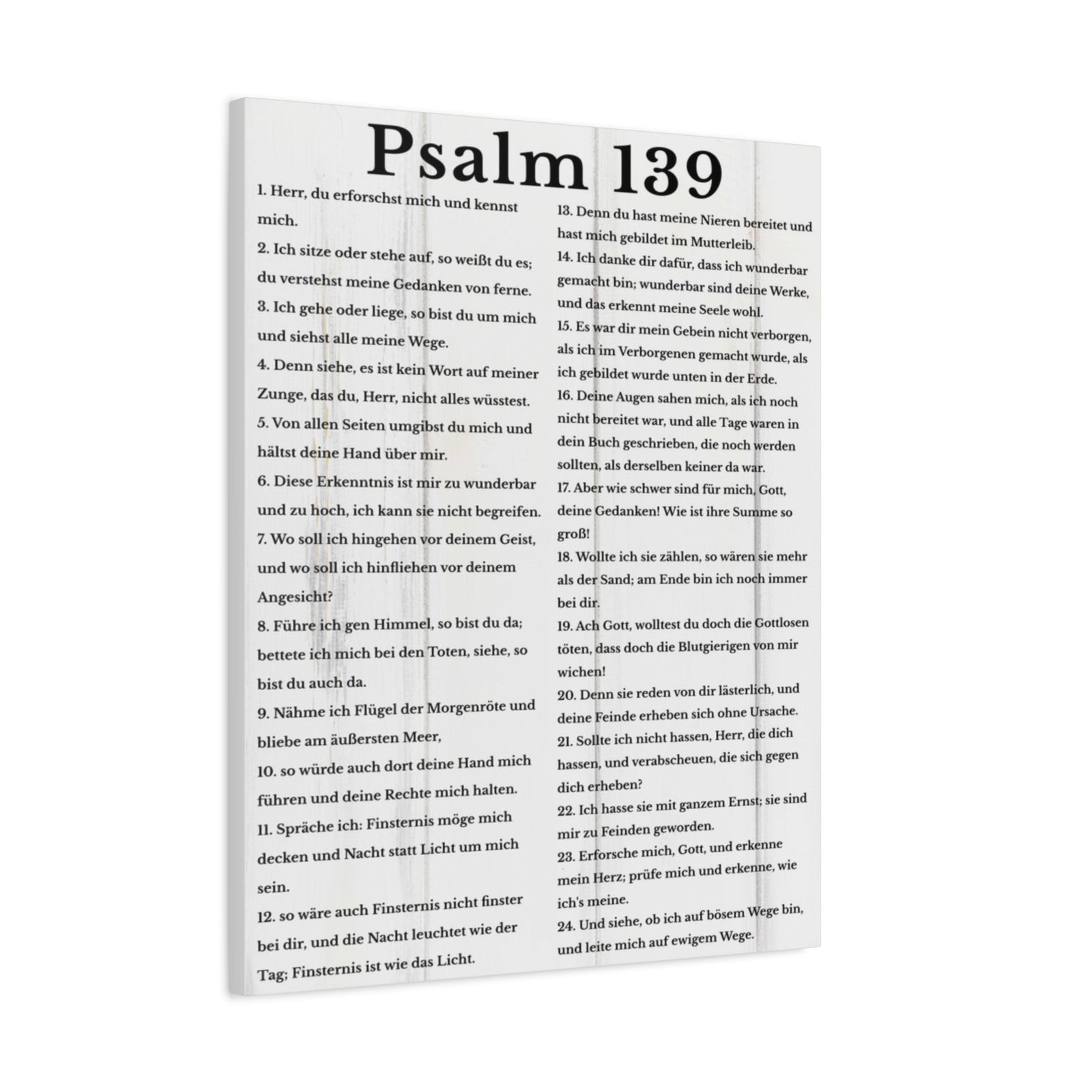 Scripture Walls Psalm 139 German White Bible Verse Canvas Christian Wall Art Ready to Hang Unframed-Express Your Love Gifts