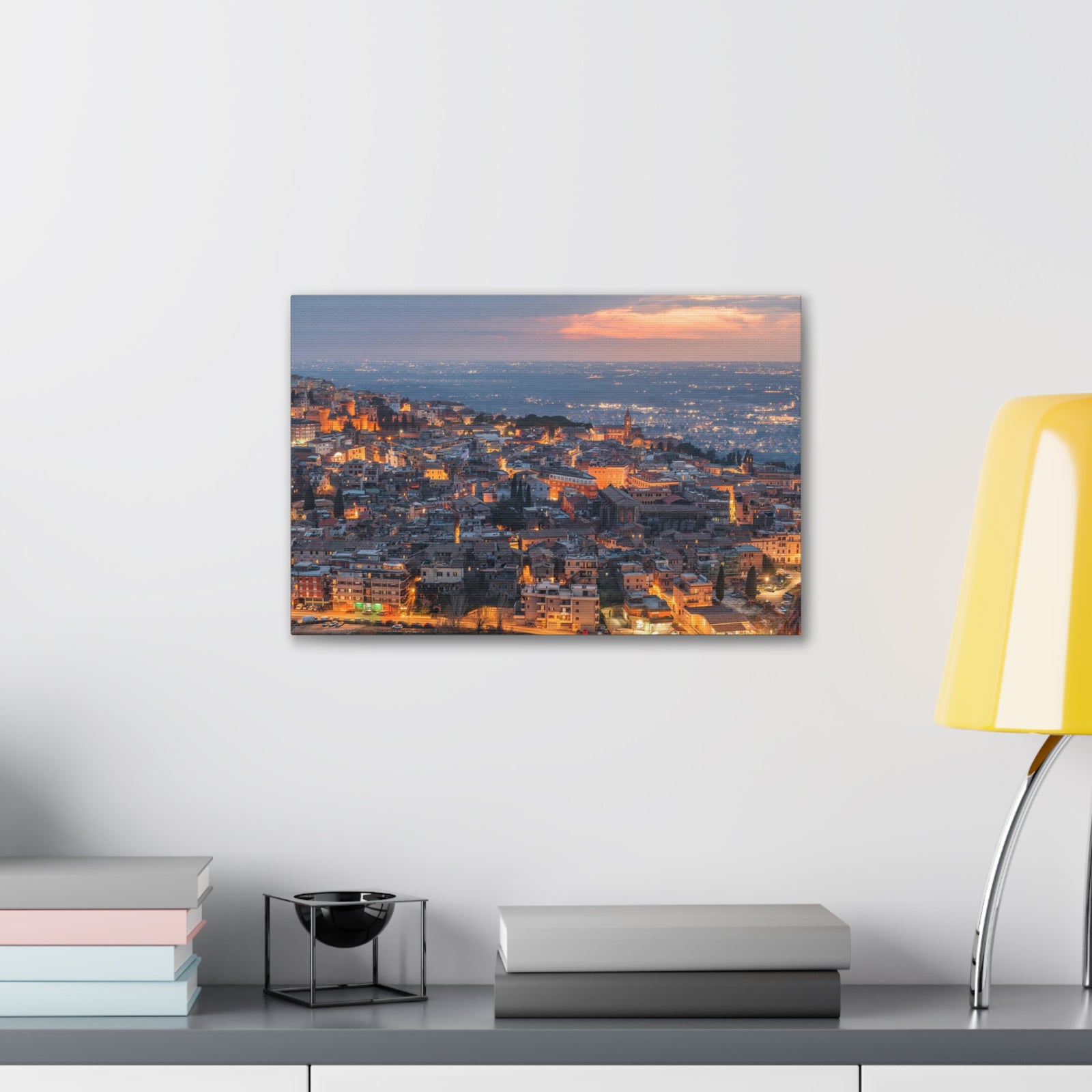 Rome Night Skyline Canvas Artwork High-Quality Breathtaking Stunning Cityscape for Home Decor Ready to Hang-Express Your Love Gifts