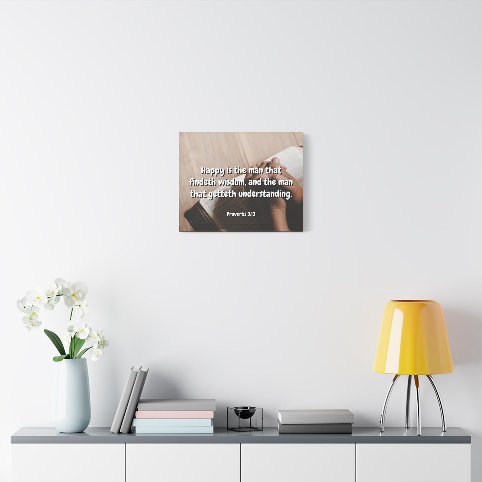 Scripture Walls Findeth Wisdom Proverbs 3:13 Bible Verse Canvas Christian Wall Art Ready to Hang-Express Your Love Gifts