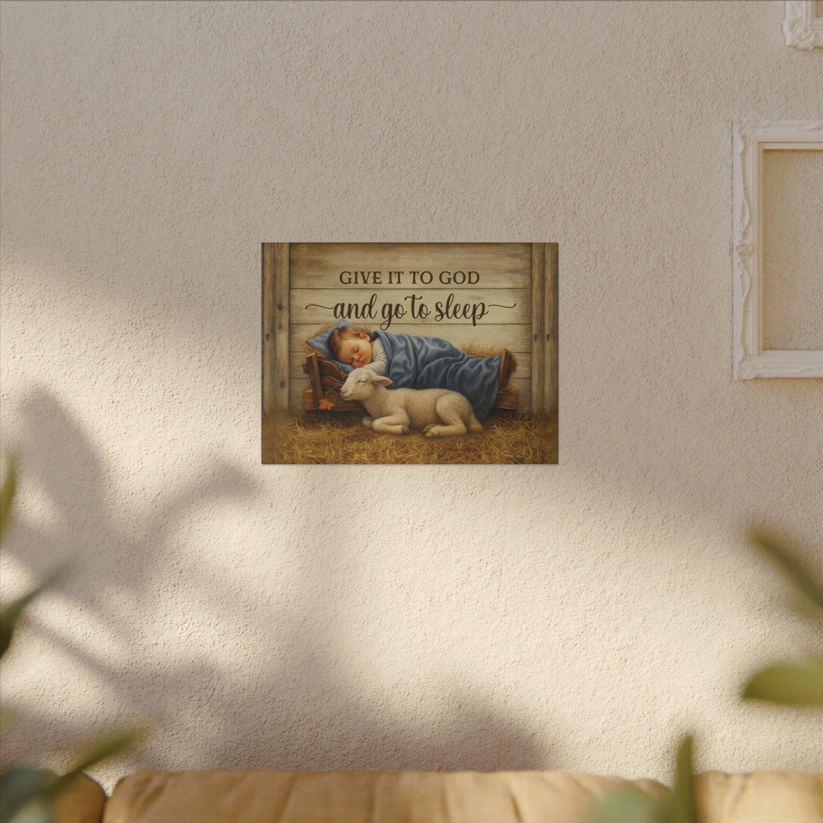 Scripture Walls Give it to God and go to Sleep Motivation Wall Decor for Home Office Gym Inspiring Success Quote Print Ready to Hang-Express Your Love Gifts