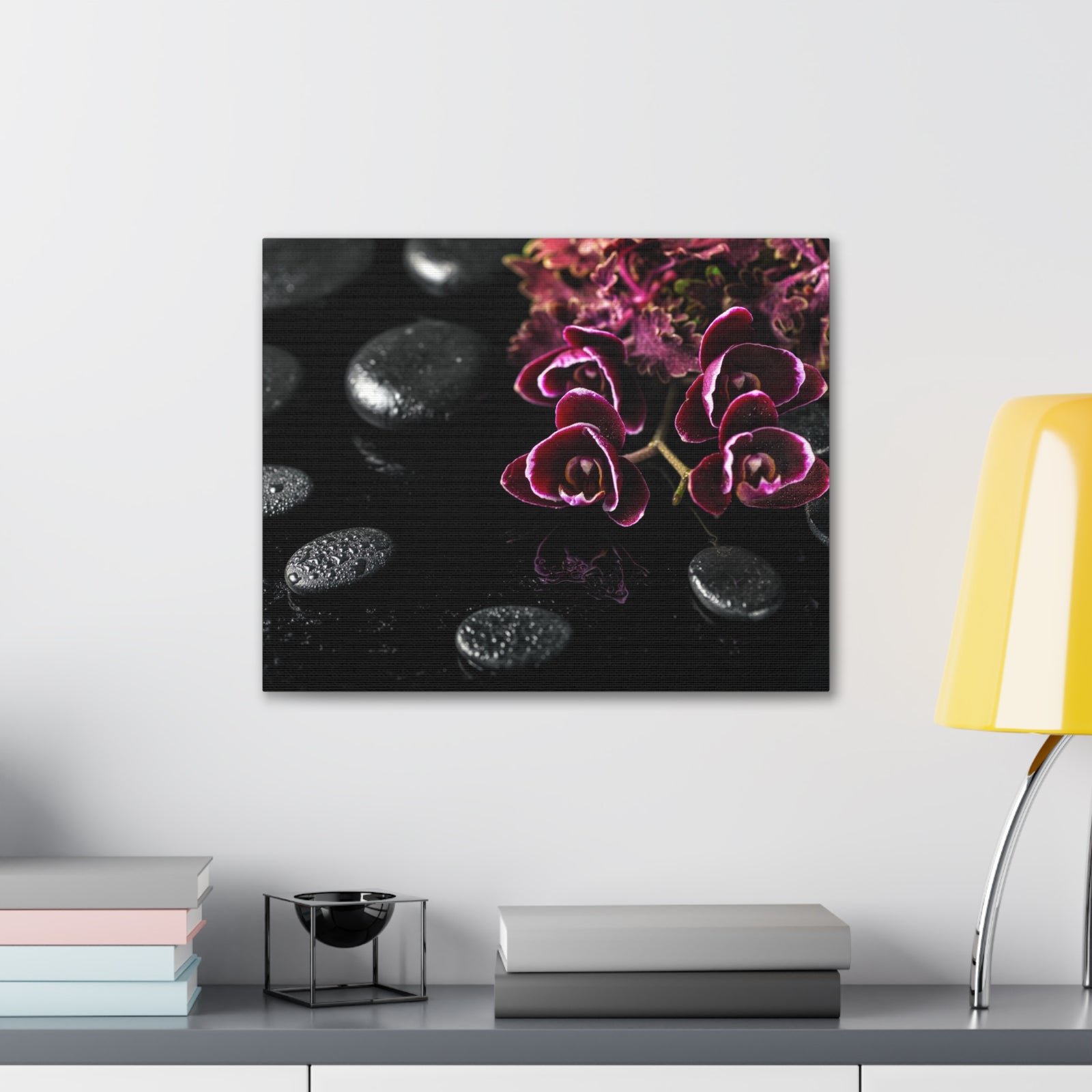 Dark Cherry Orchid Forest Floral Nature Photography Canvas Wall Art for Home Decor Ready-to-Hang-Express Your Love Gifts