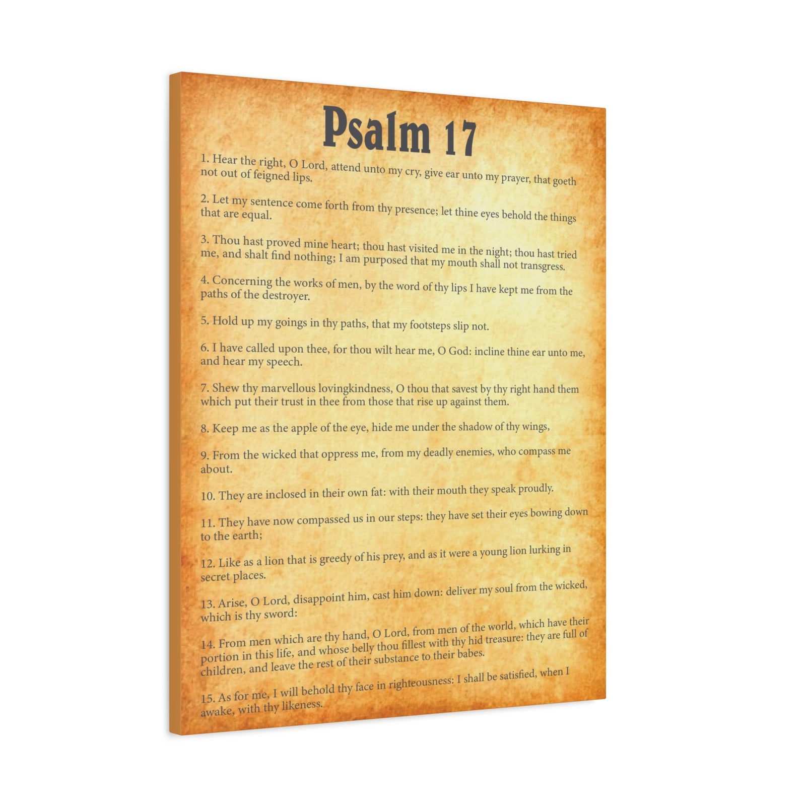 Scripture Walls Psalm 17 Gold Bible Chapter Canvas Christian Wall Art Ready to Hang-Express Your Love Gifts