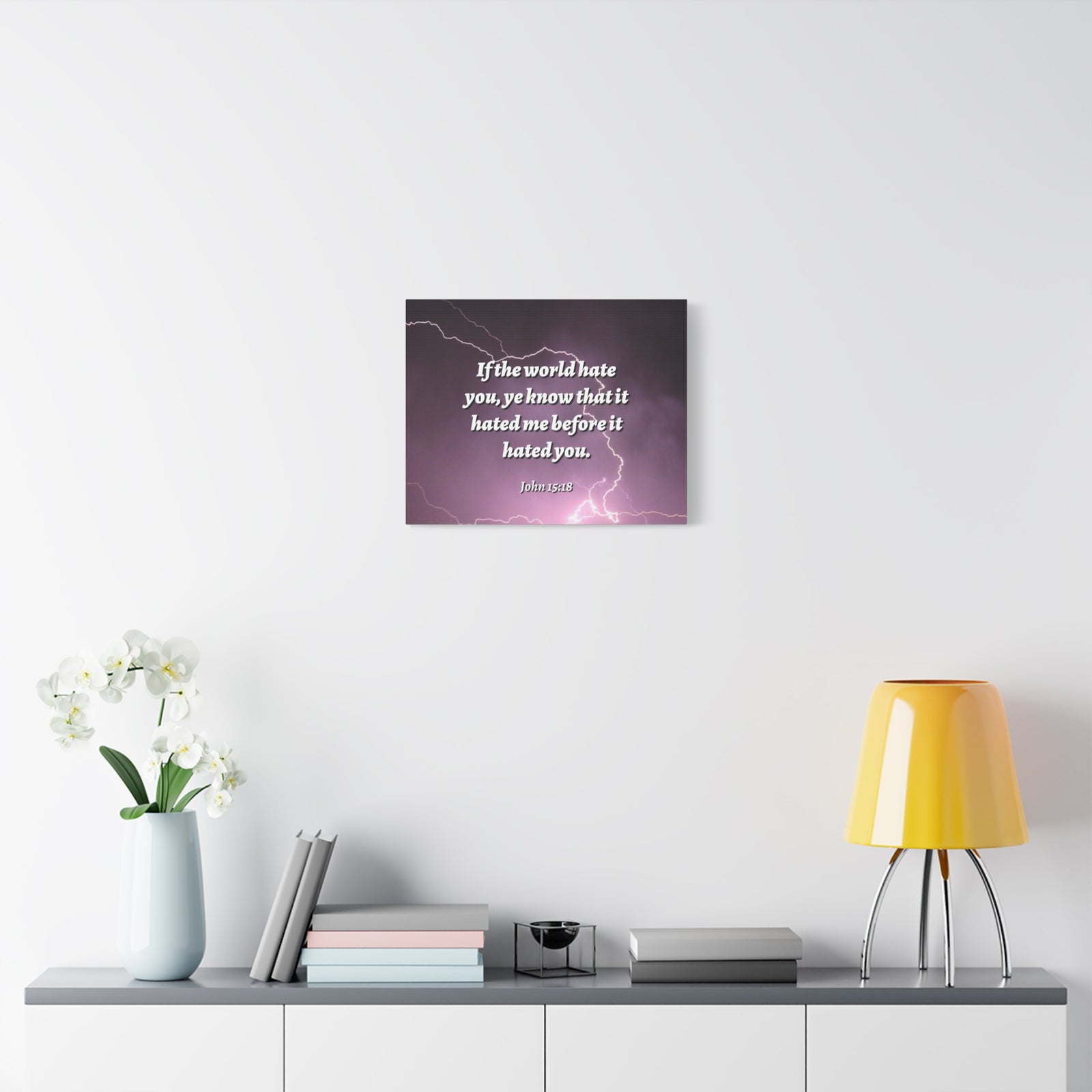 Scripture Canvas The World John 15:18 Christian Wall Art Bible Verse Print Ready to Hang-Express Your Love Gifts