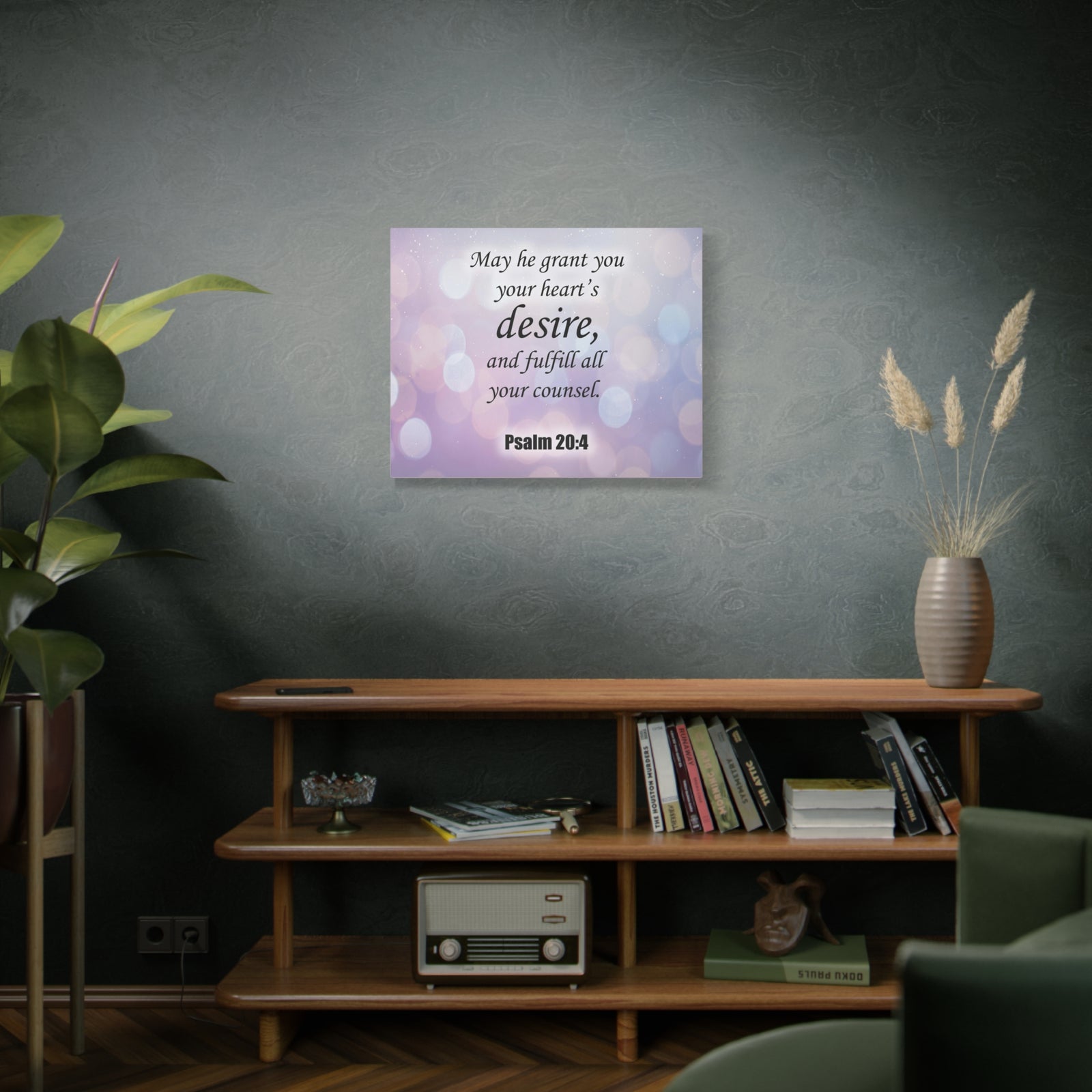 Bible Verse Canvas Fulfill All Your Counsel Psalm 20:4 Christian Home Decor Scripture Art-Express Your Love Gifts