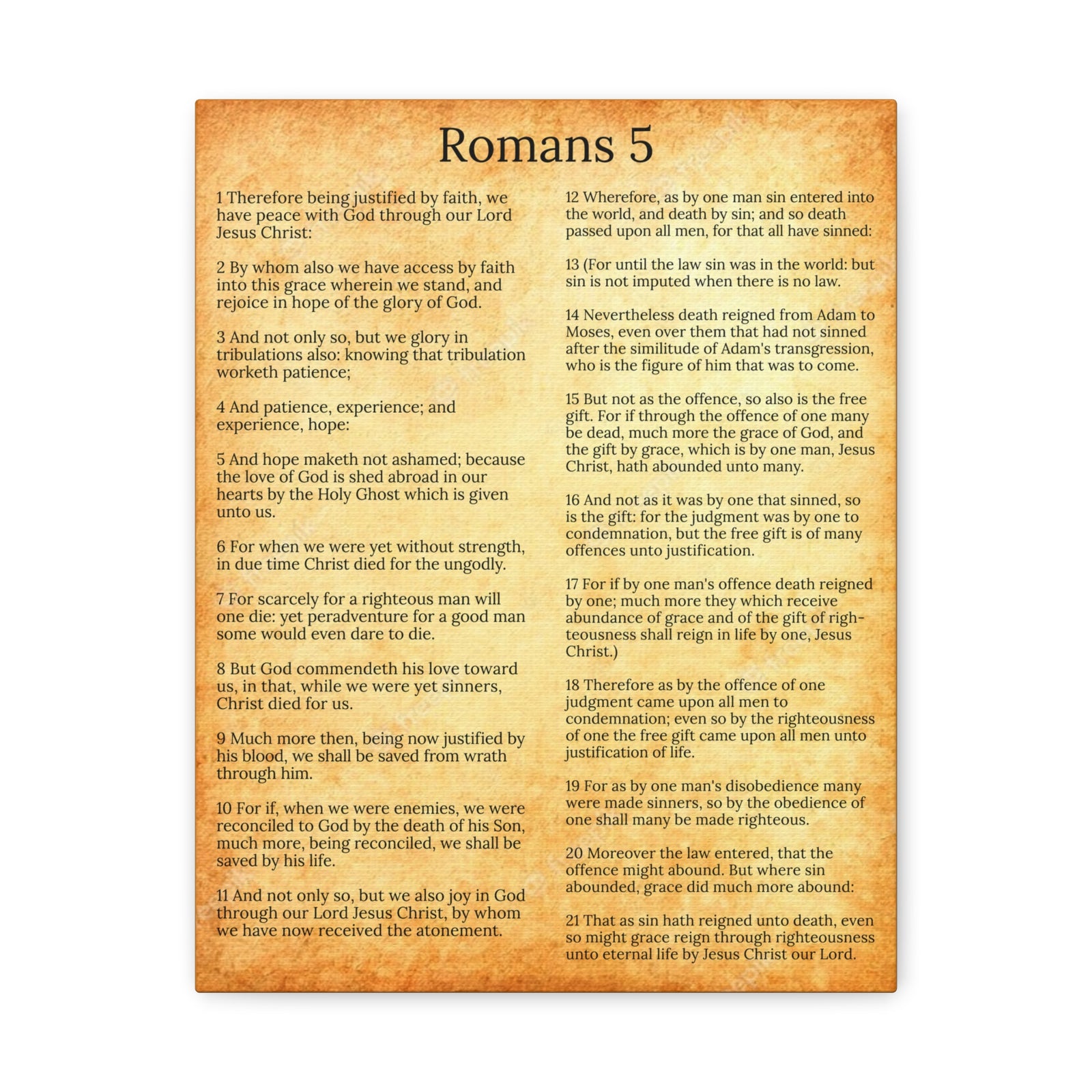 Scripture Walls Romans 5 Gold Christian Wall Art Print Ready to Hang Unframed-Express Your Love Gifts