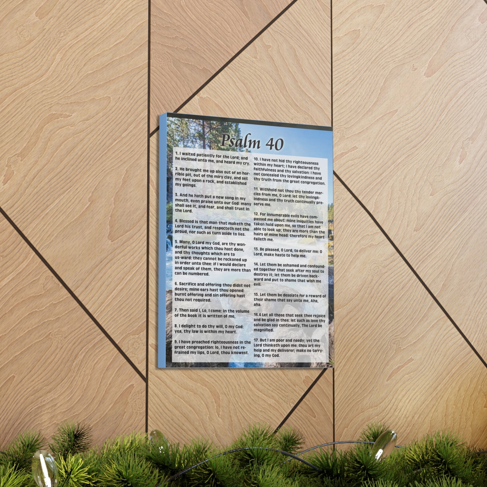 Scripture Canvas My Deliverer Heard Me Psalm 40:8 Colored Christian Wall Art Print Ready to Hang-Express Your Love Gifts