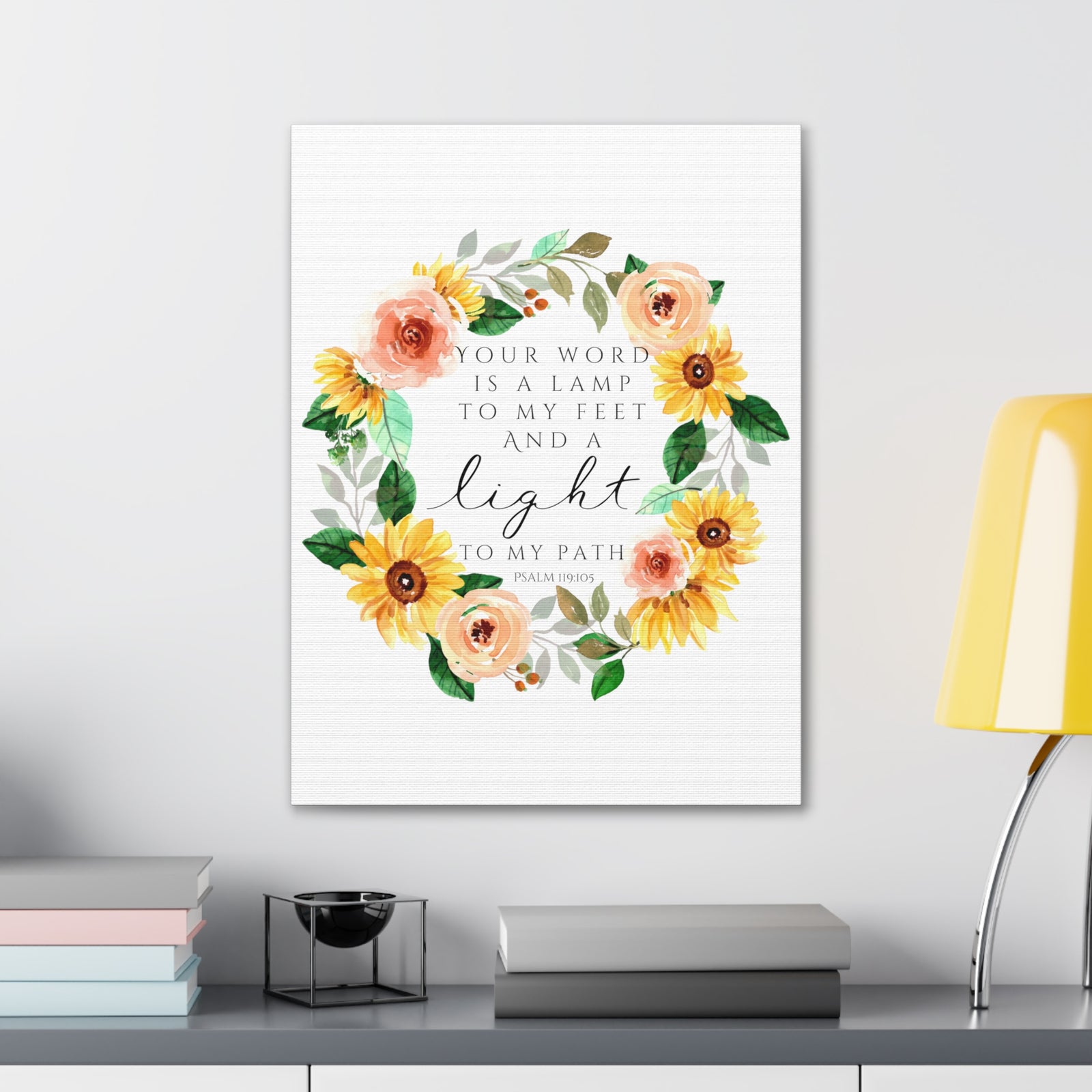 Scripture Walls Psalm 119:105 To My Path Bible Verse Canvas Christian Wall Art Ready to Hang Unframed-Express Your Love Gifts