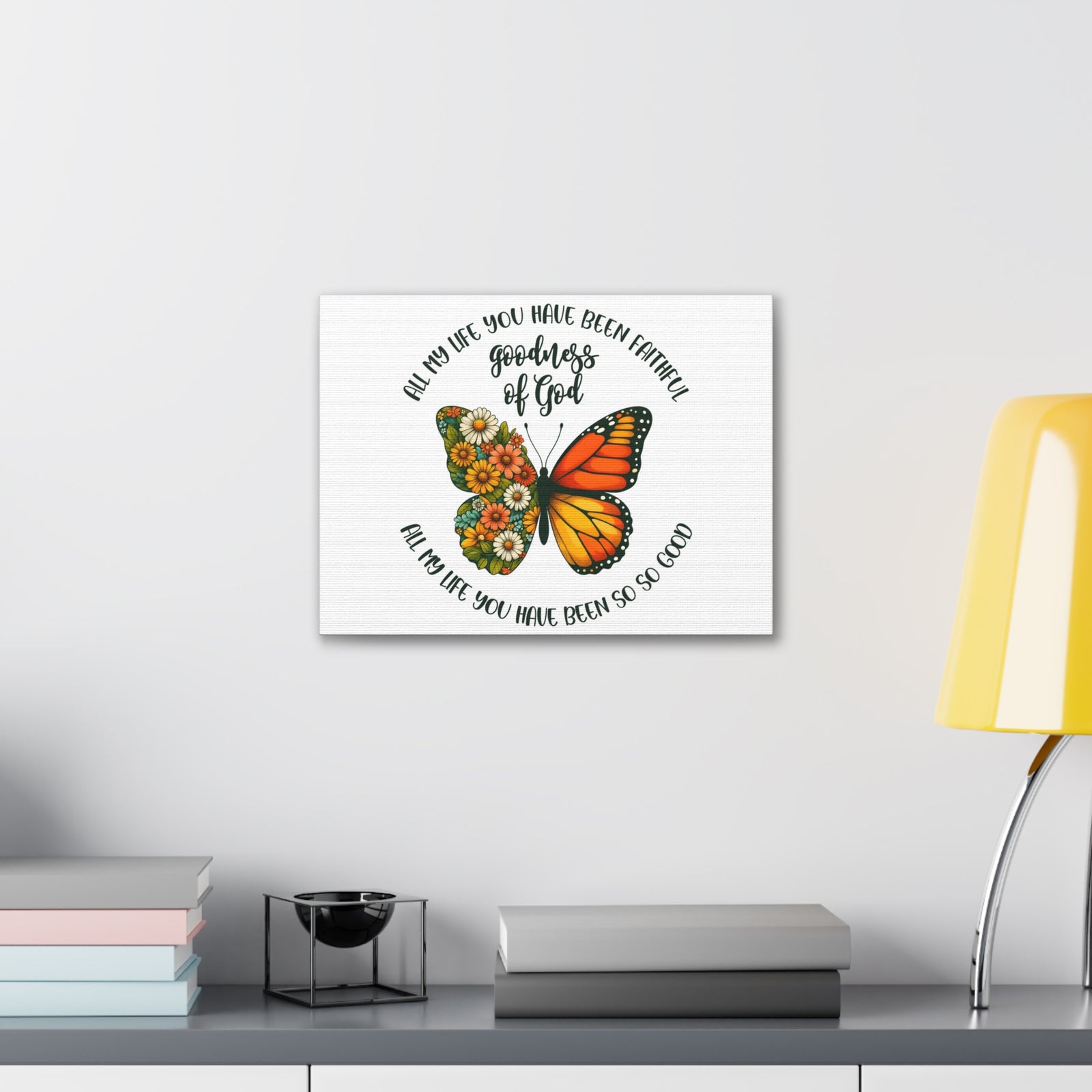 Scripture Walls Goodness of God Butterfly Bible Verse Canvas Christian Wall Art Ready to Hang Unframed-Express Your Love Gifts