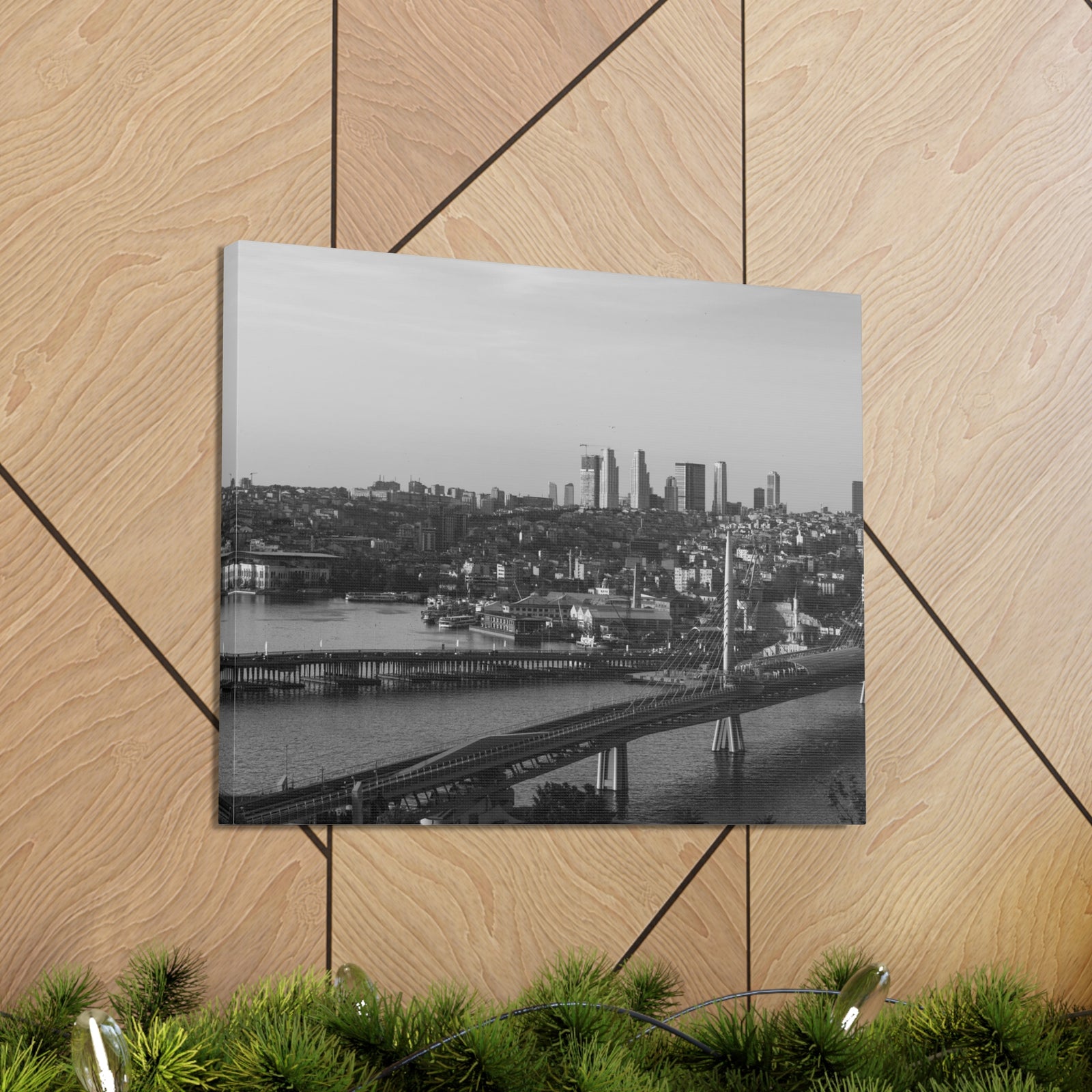 Istanbul Black And White Skyline Canvas Artwork High-Quality Breathtaking Stunning Cityscape for Home Decor Ready to Hang-Express Your Love Gifts