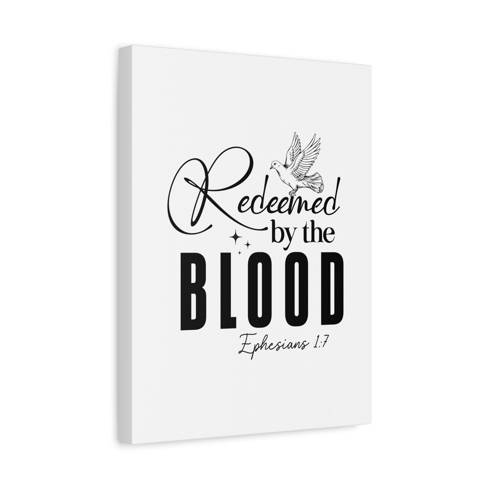 Scripture Walls Ephesians 1:7 Redeemed by Blood Bible Verse Canvas Christian Wall Art Ready to Hang Unframed-Express Your Love Gifts