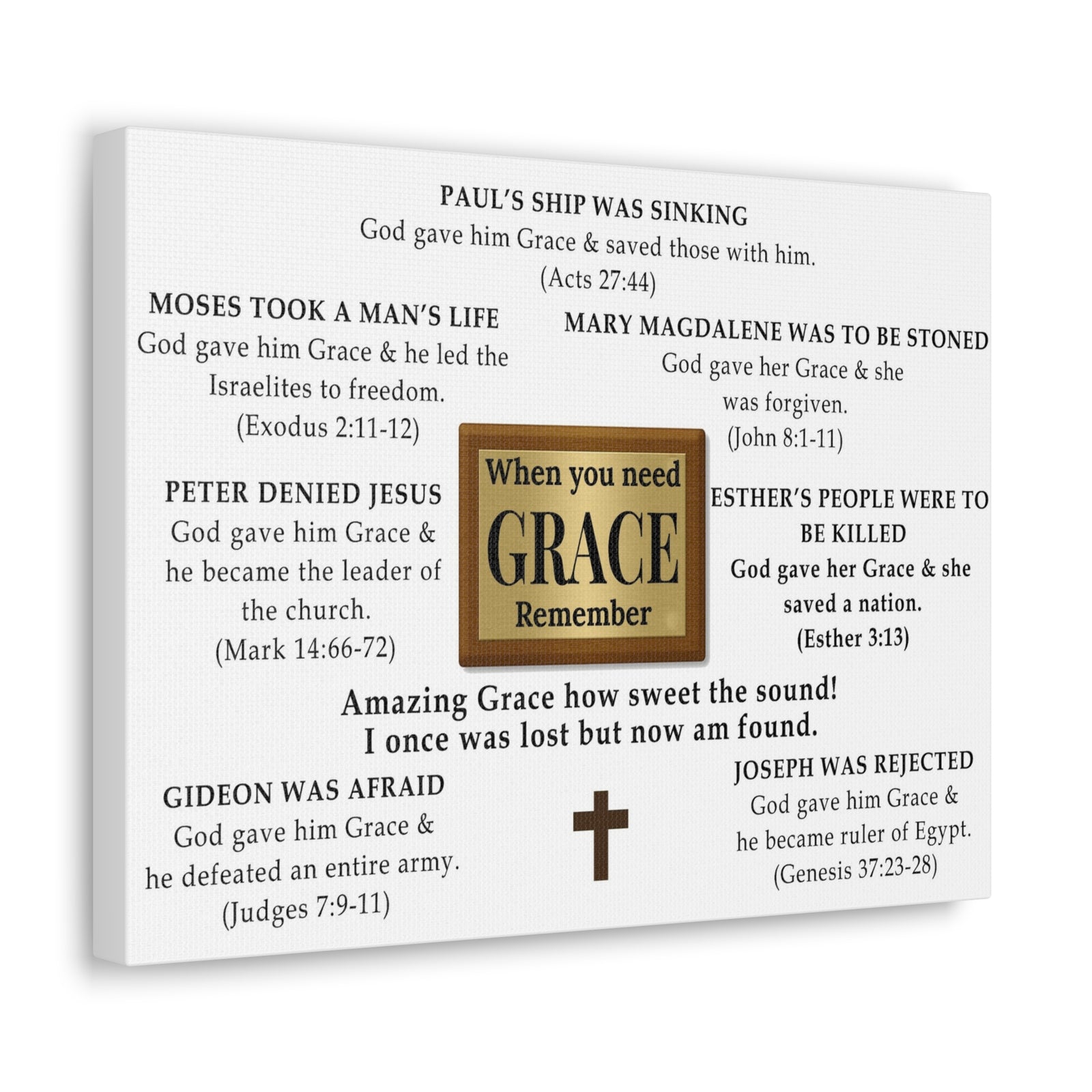 Scripture Walls When You Need GRACE Bible Verse Canvas Christian Wall Art Ready to Hang Unframed-Express Your Love Gifts