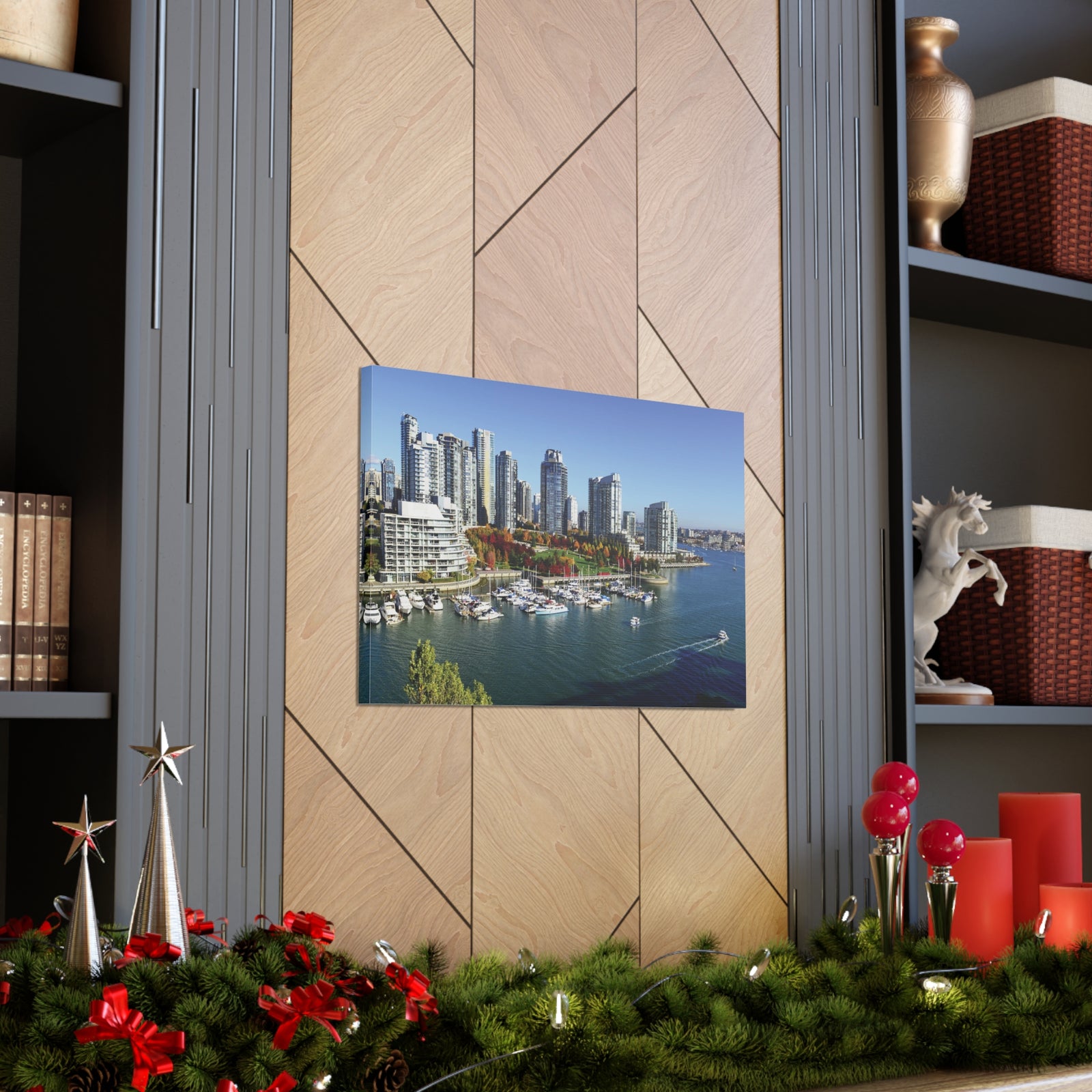 Vancouver Daytime Skyline Canvas Artwork High-Quality Breathtaking Stunning Cityscape for Home Decor Ready to Hang-Express Your Love Gifts