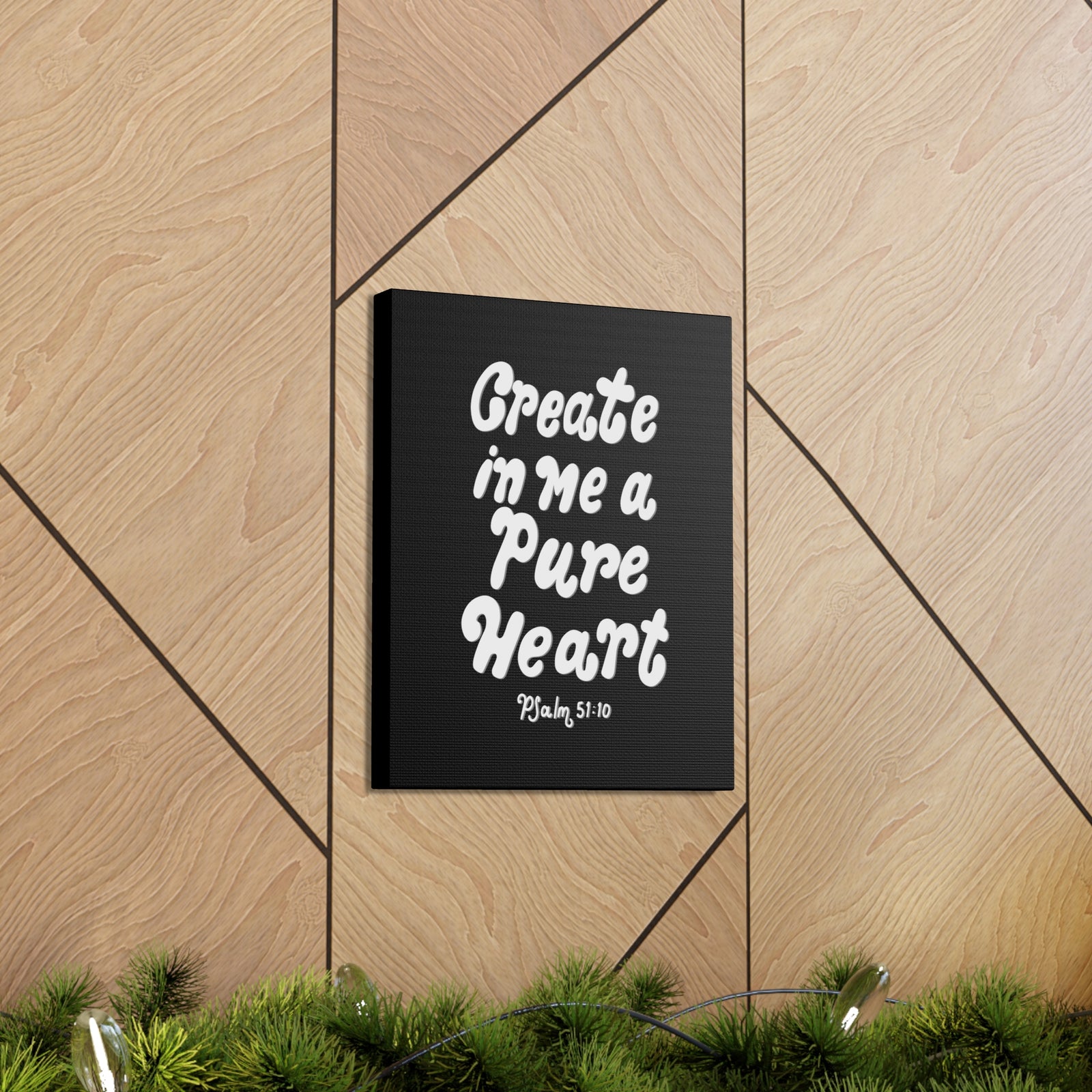 Scripture Walls Create In Me Psalm 51:10 Bible Verse Canvas Christian Wall Art Ready to Hang-Express Your Love Gifts