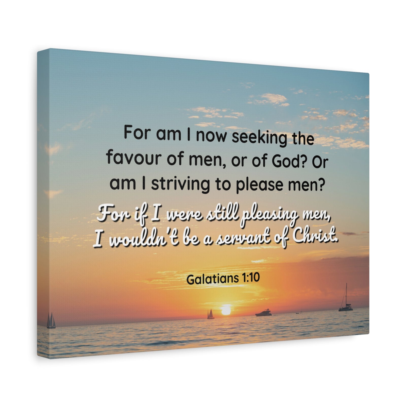 Scripture Canvas Servant Of Christ Galatians 1:10 Christian Wall Art Bible Verse Print Ready to Hang-Express Your Love Gifts