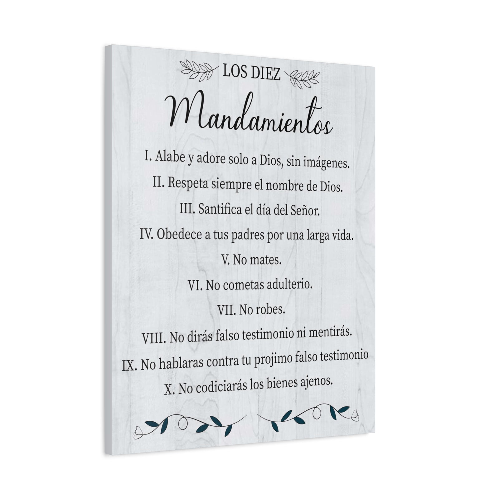 Los Diez Mandamientos 10 Commandments Exodus 20:2-17 Spanish Portrait Christian Wall Art Bible Verse Print Ready to Hang-Express Your Love Gifts